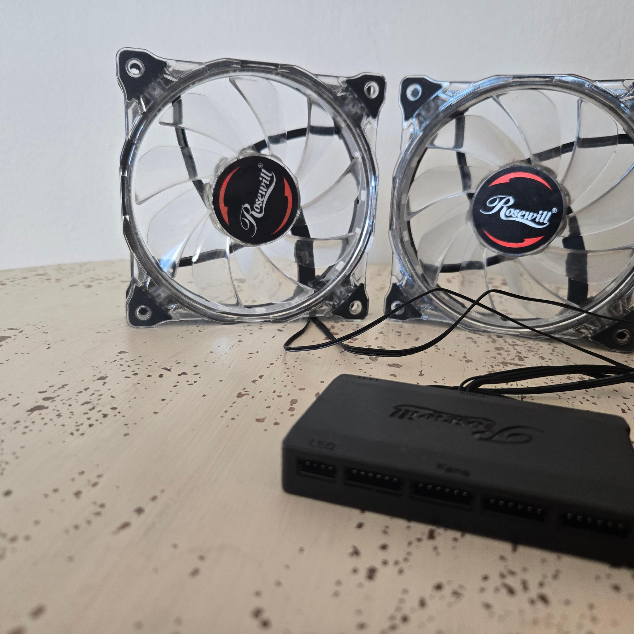 Rosewill Fan Hub with 2 Fans - Rainbow RGB