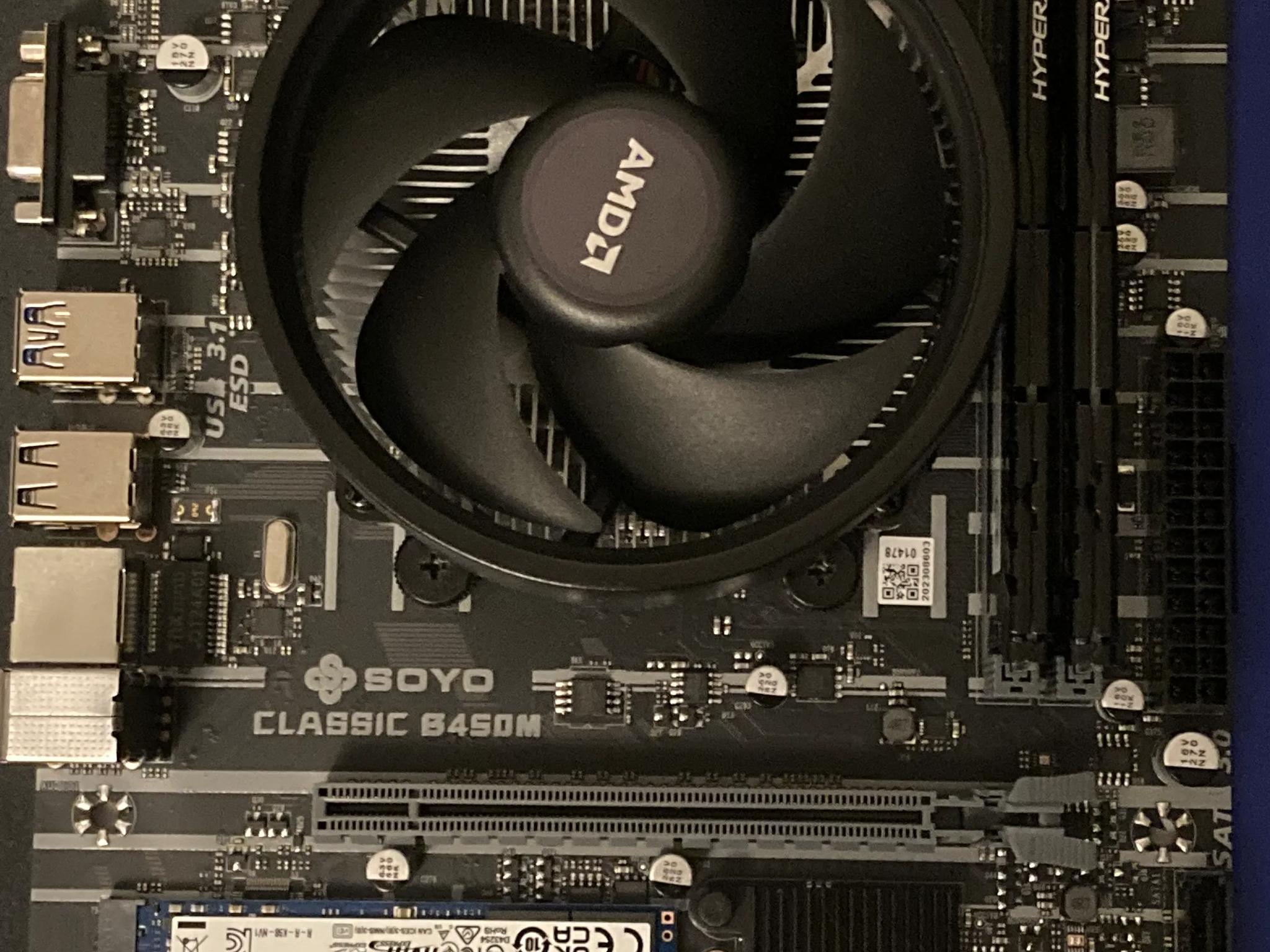 (AM4 COMBO) SOYO B450 + Ryzen 5 1600 + Cooler + 16GB DDR4 + 500GB NVME SSD