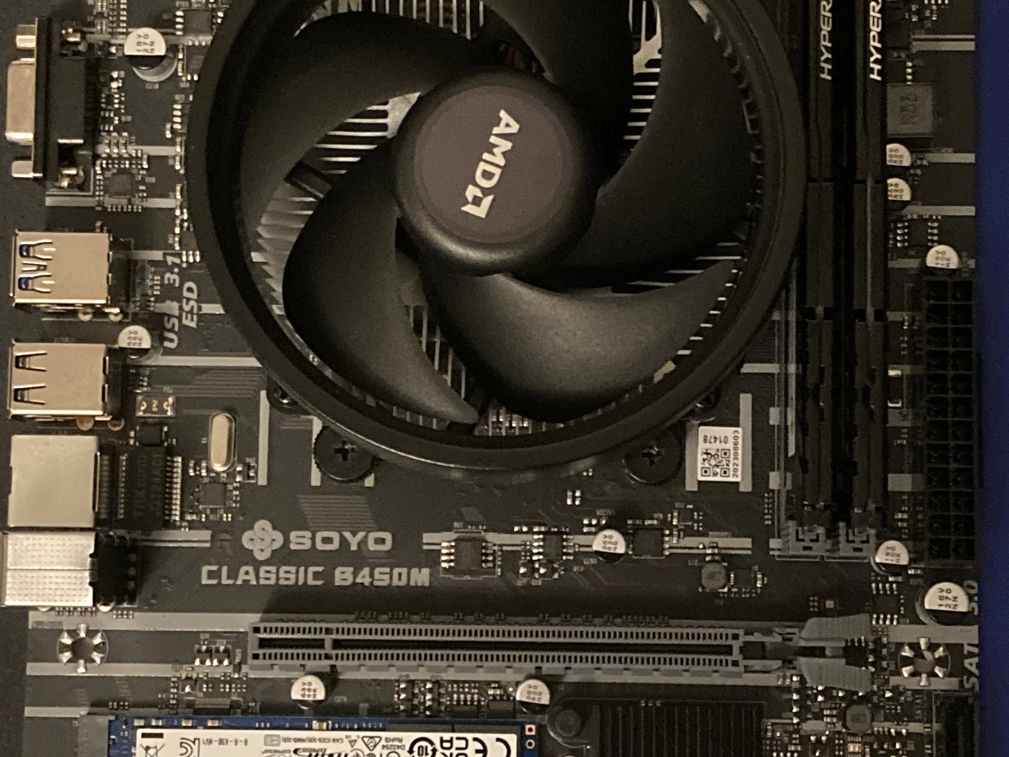 (AM4 COMBO) SOYO B450 + Ryzen 5 1600 + Cooler + 16GB DDR4 + 500GB NVME SSD