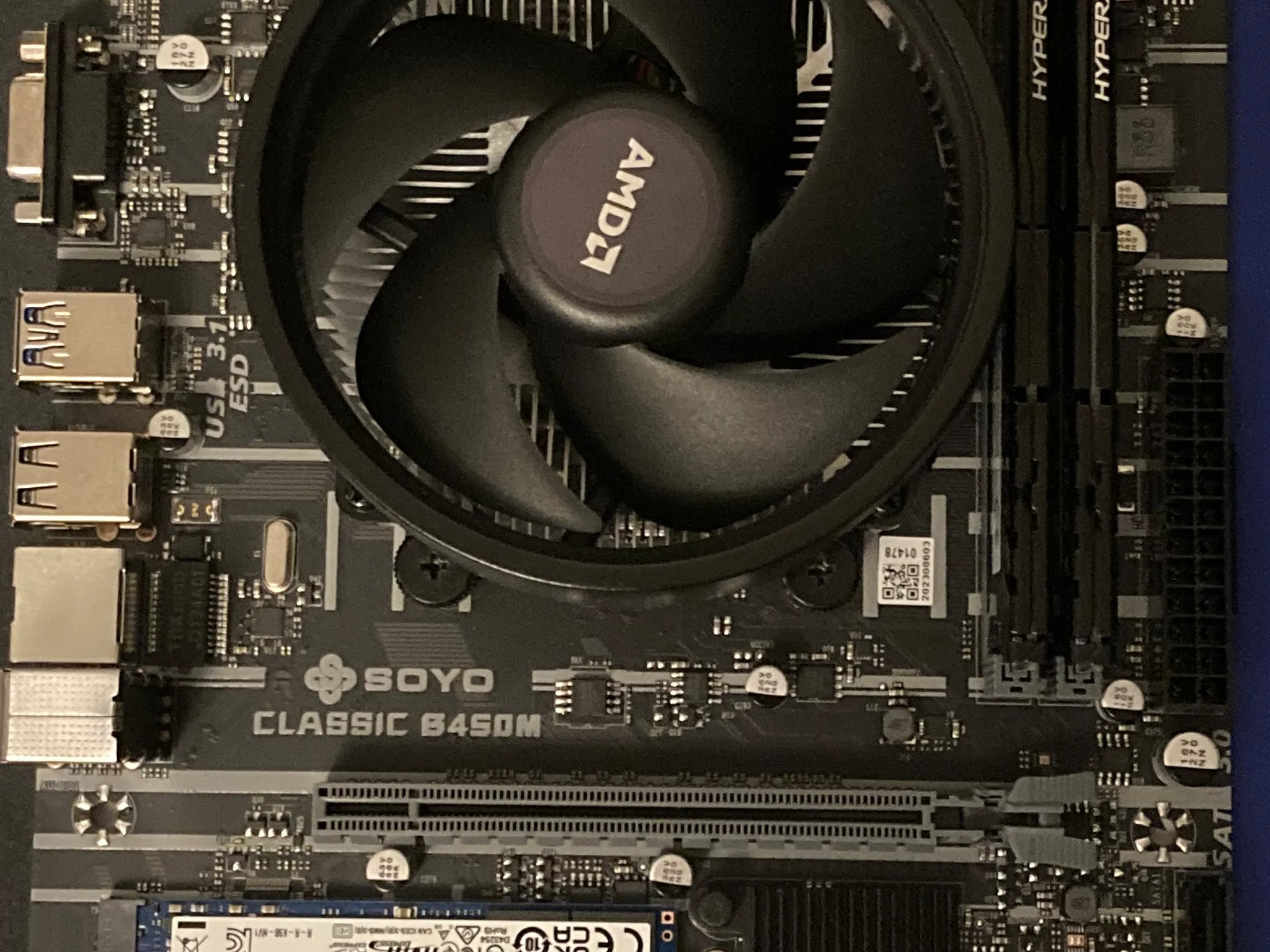 (AM4 COMBO) SOYO B450 + Ryzen 5 1600 + Cooler + 16GB DDR4 + 500GB NVME SSD