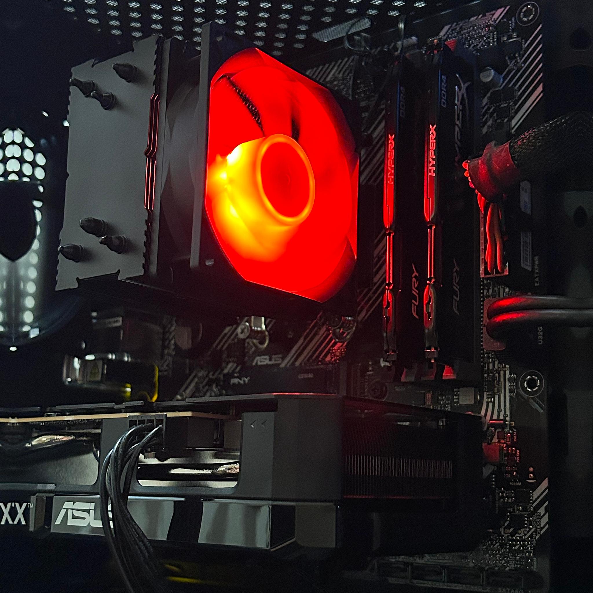 🔥 Crimson Shadow Gaming PC – Ryzen 5 5500 / RTX 5060 / 16GB DDR4 / 500GB NVMe