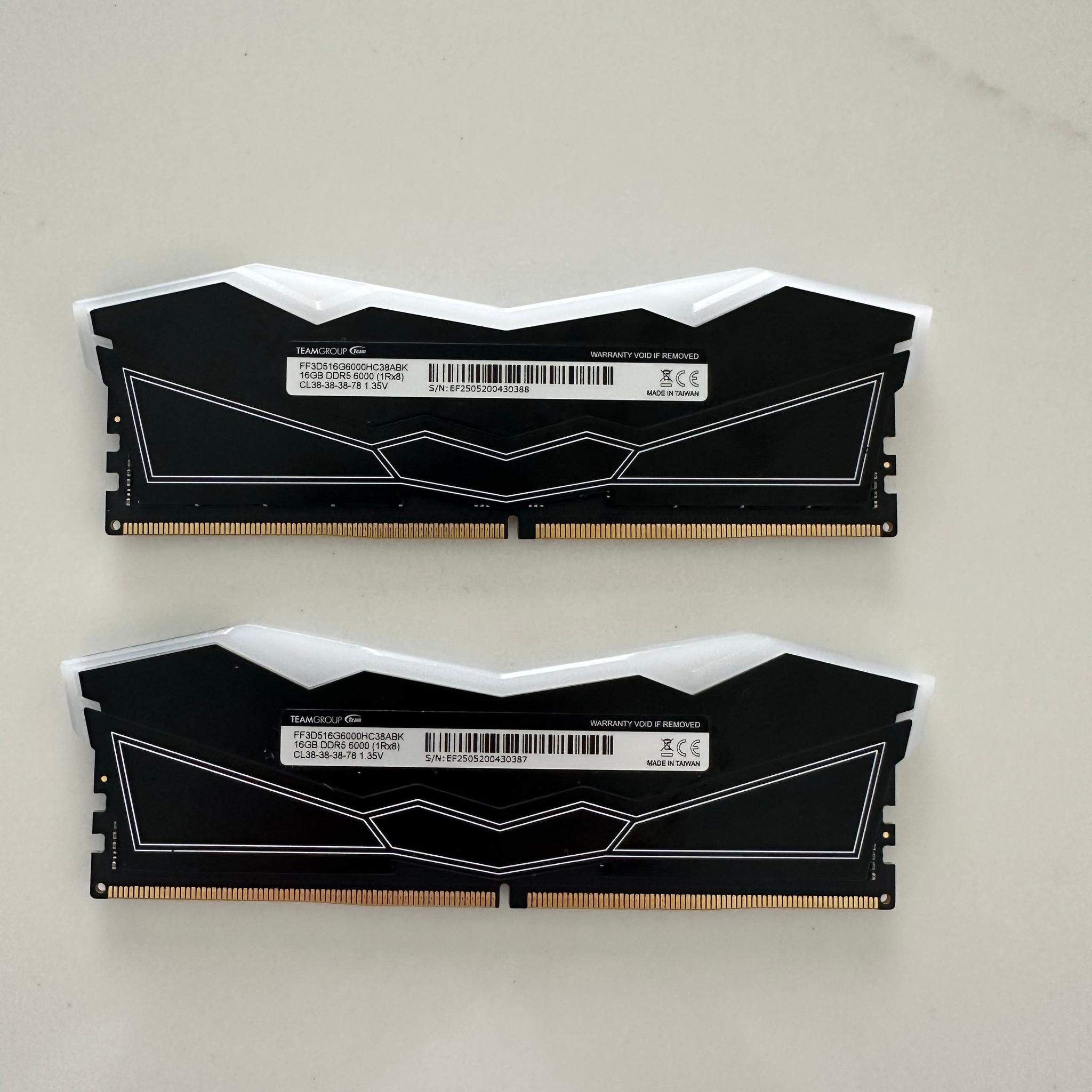 TEAMGROUP T-Force Delta RGB DDR5 32GB (2x16GB) 6000MHz CL38 Desktop RAM