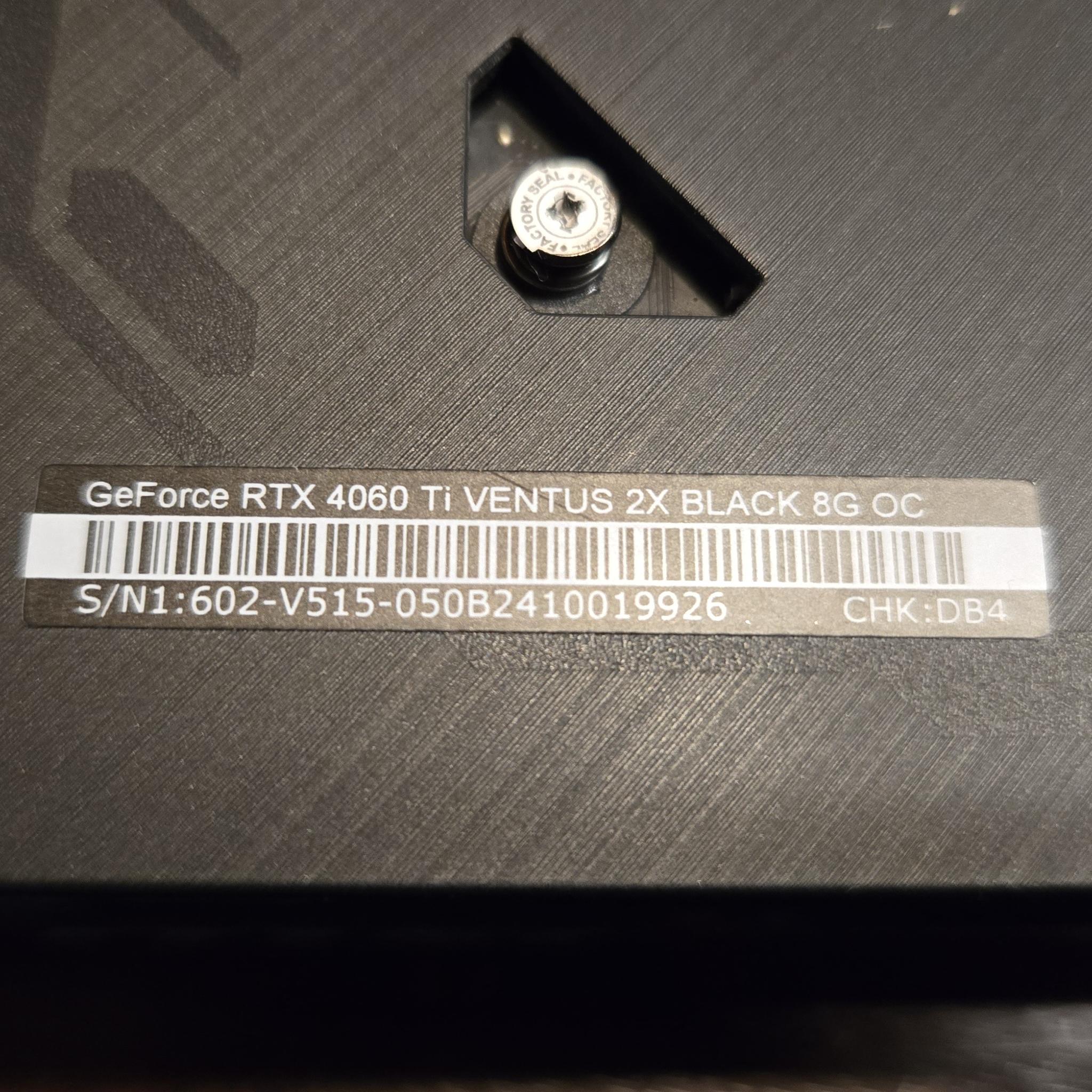 MSI VENTUS 2X BLACK OC GeForce RTX 4060 Ti 8GB