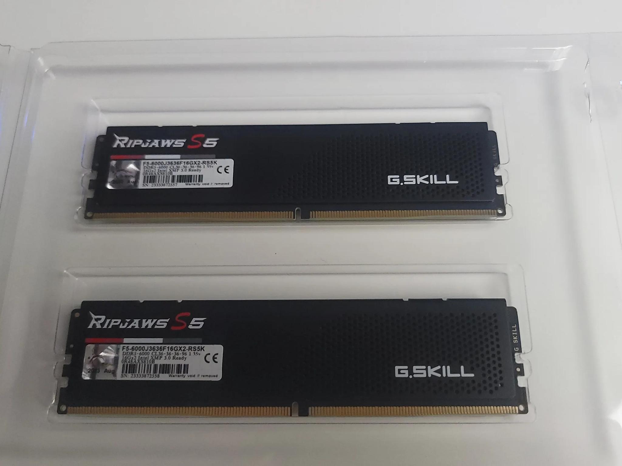 G.Skill Ripjaws S5 32GB (2 x 16GB) DDR5-6000 XMP 3.0