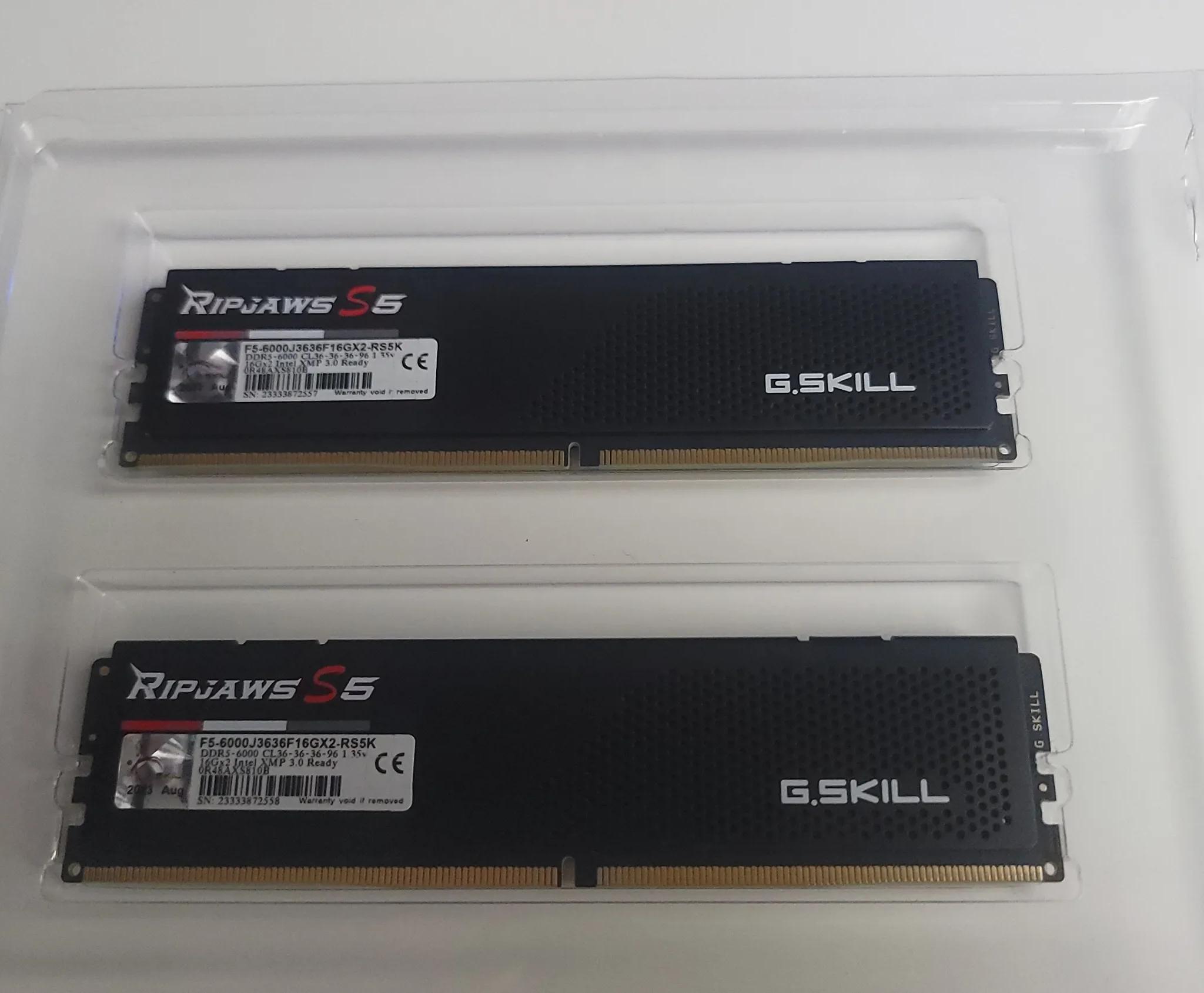 G.Skill Ripjaws S5 32GB (2 x 16GB) DDR5-6000 XMP 3.0