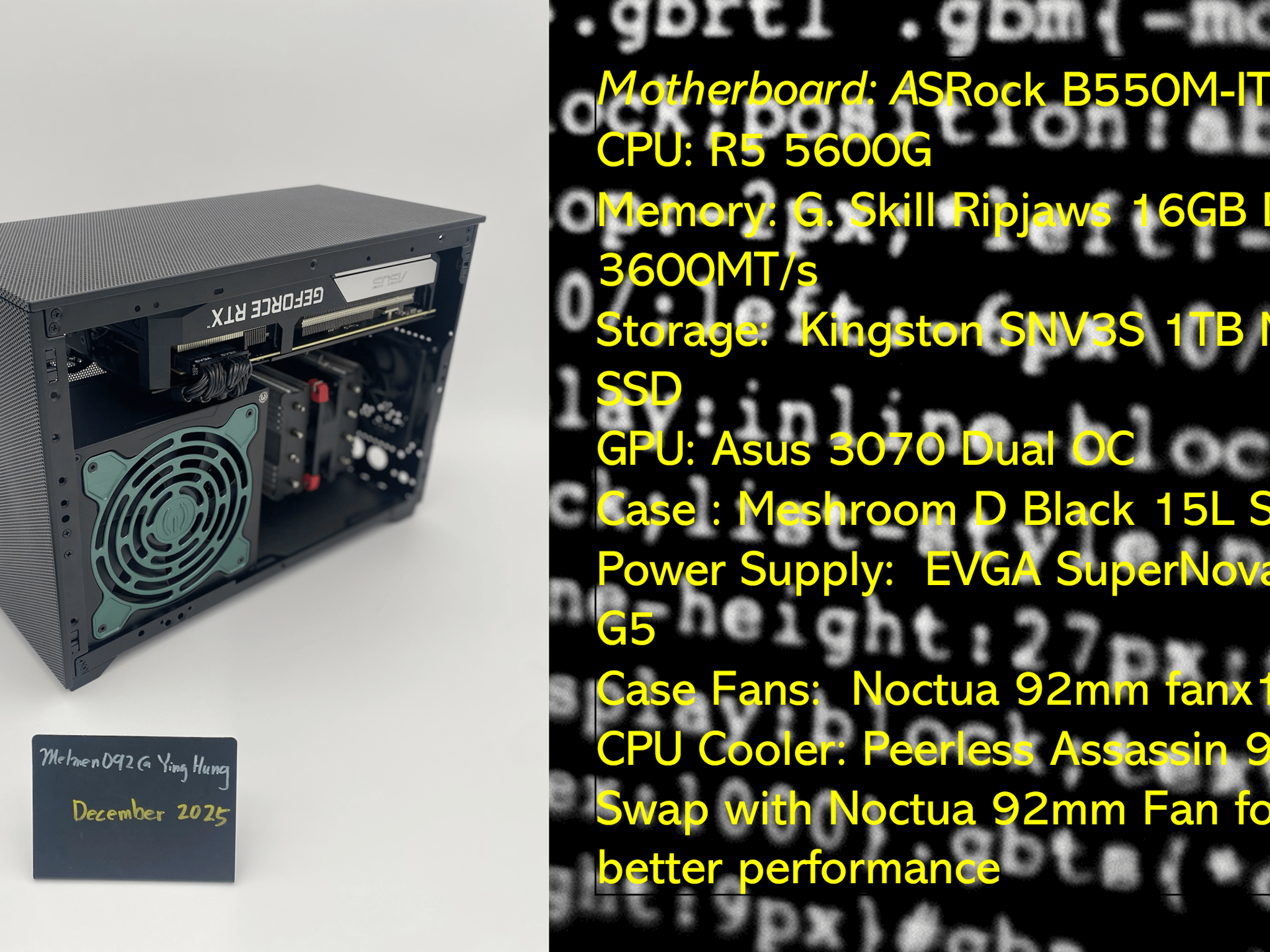 15L Tiny StartUP | R5 5600G | 3070 | 16GB DDR4 | 1TB Storage