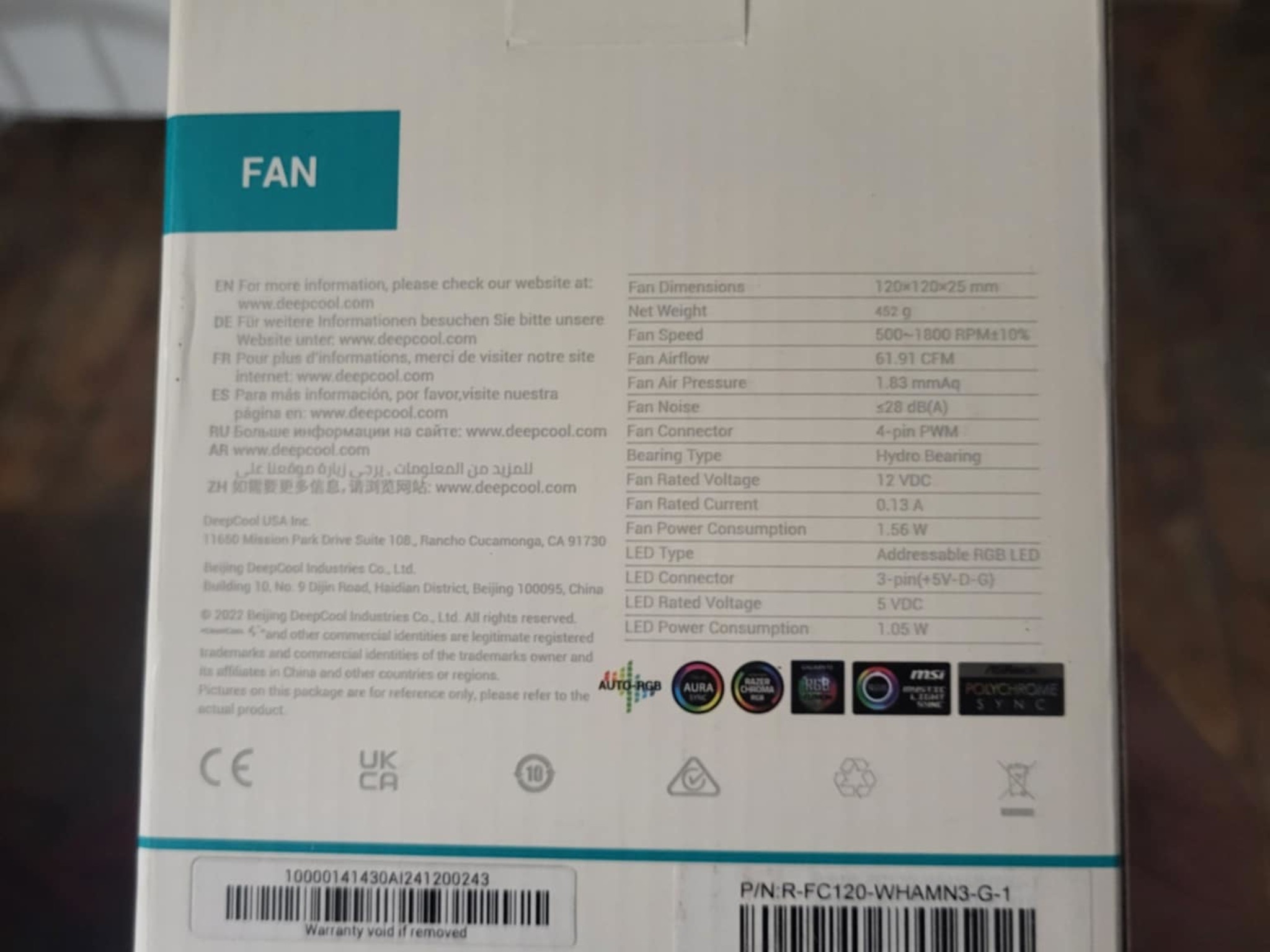 Deepcool FC120 White ARGB Fan 3-pack