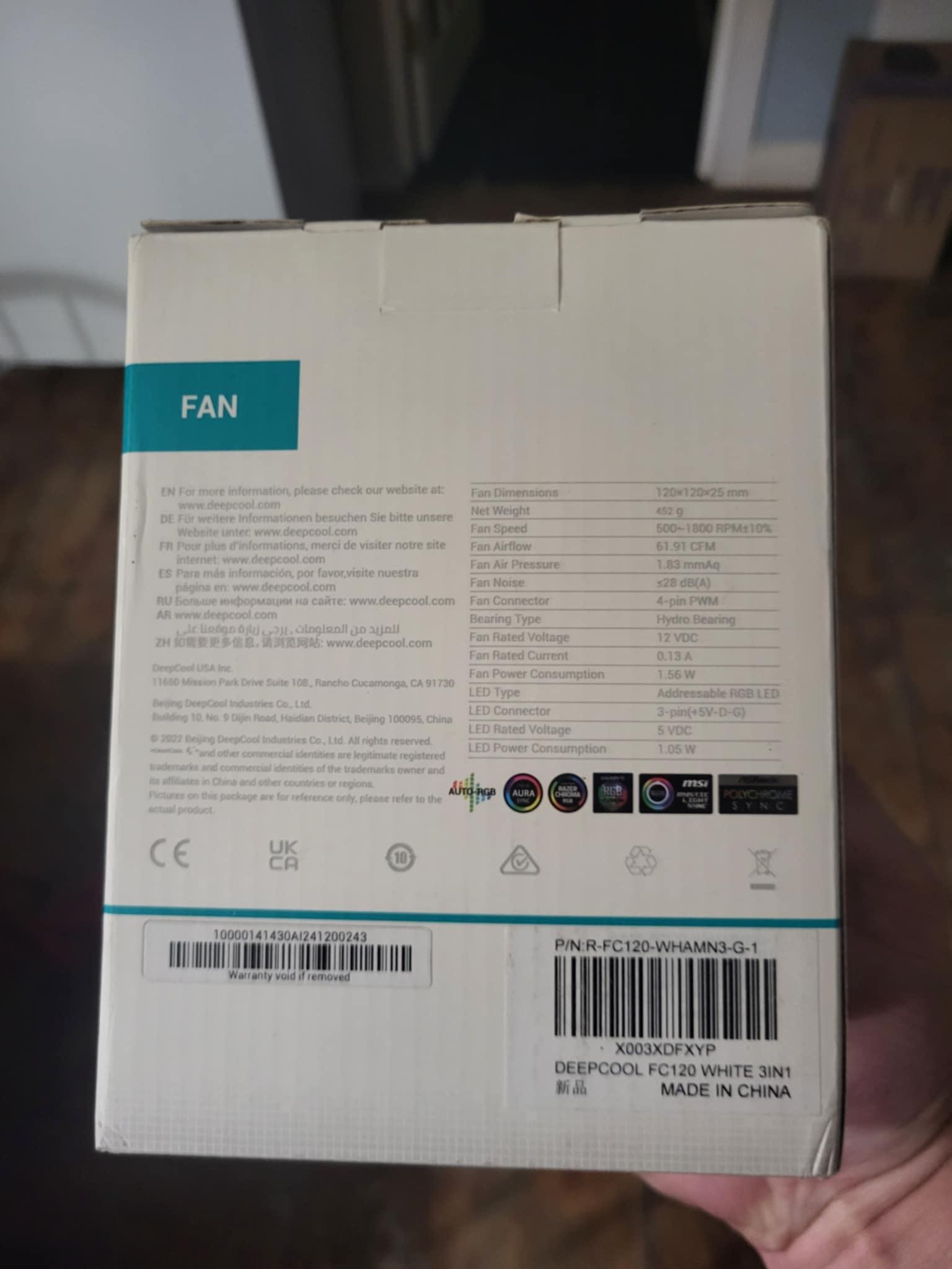 Deepcool FC120 White ARGB Fan 3-pack