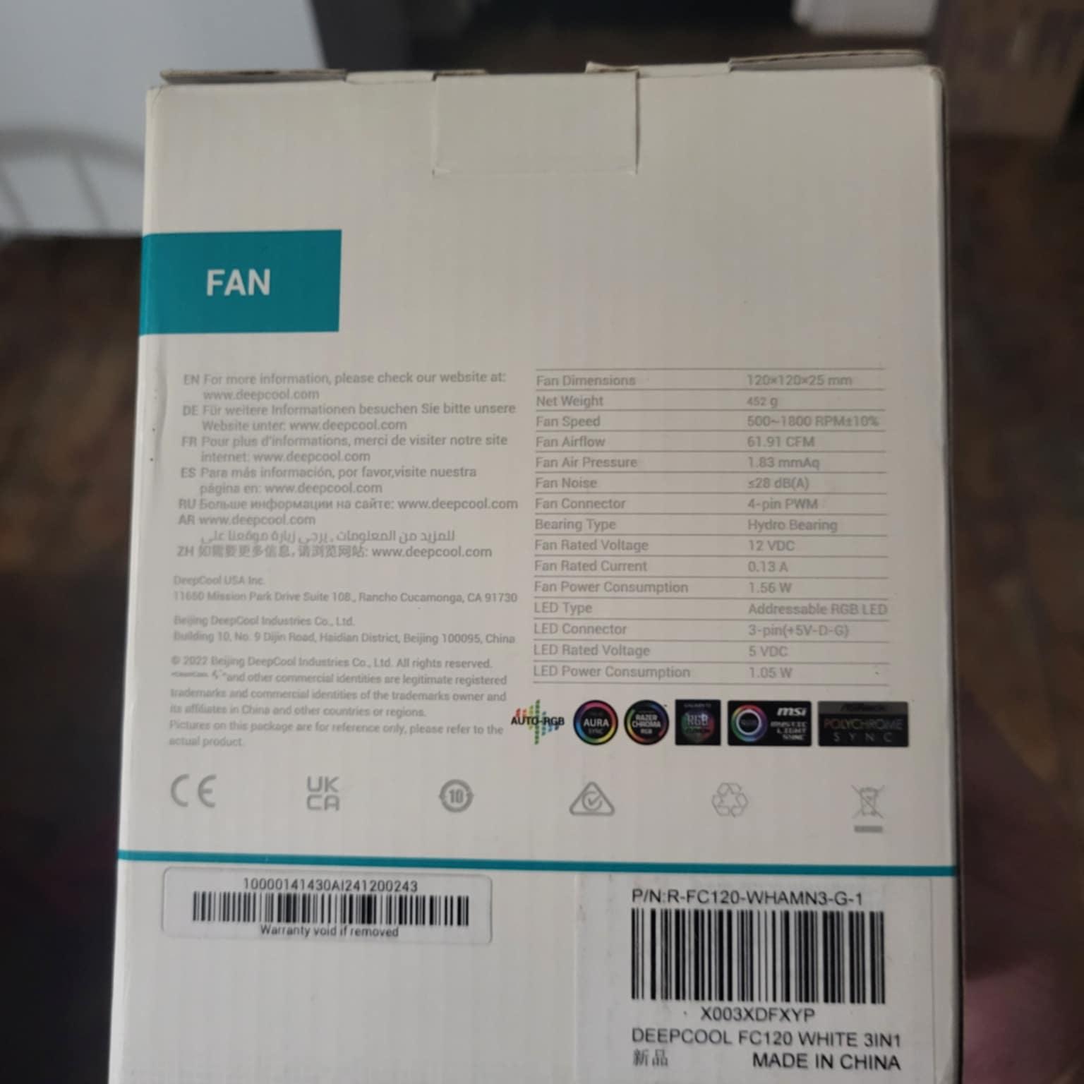 Deepcool FC120 White ARGB Fan 3-pack