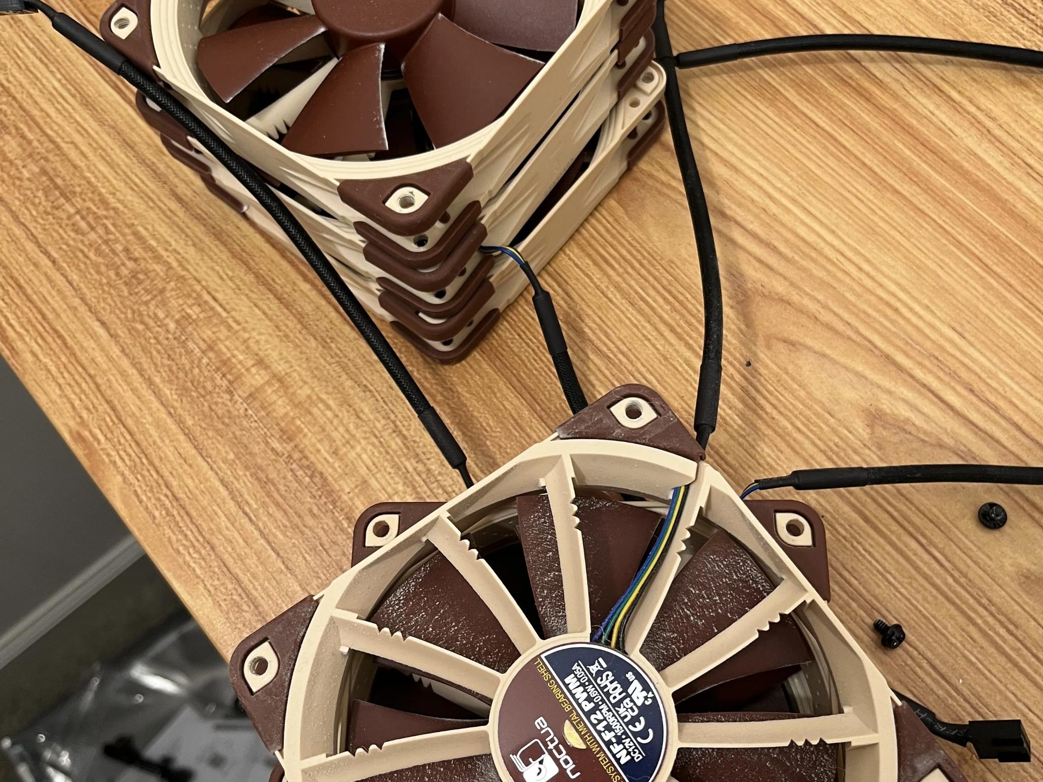 Stack of Noctua fans (6 Total) 120mm