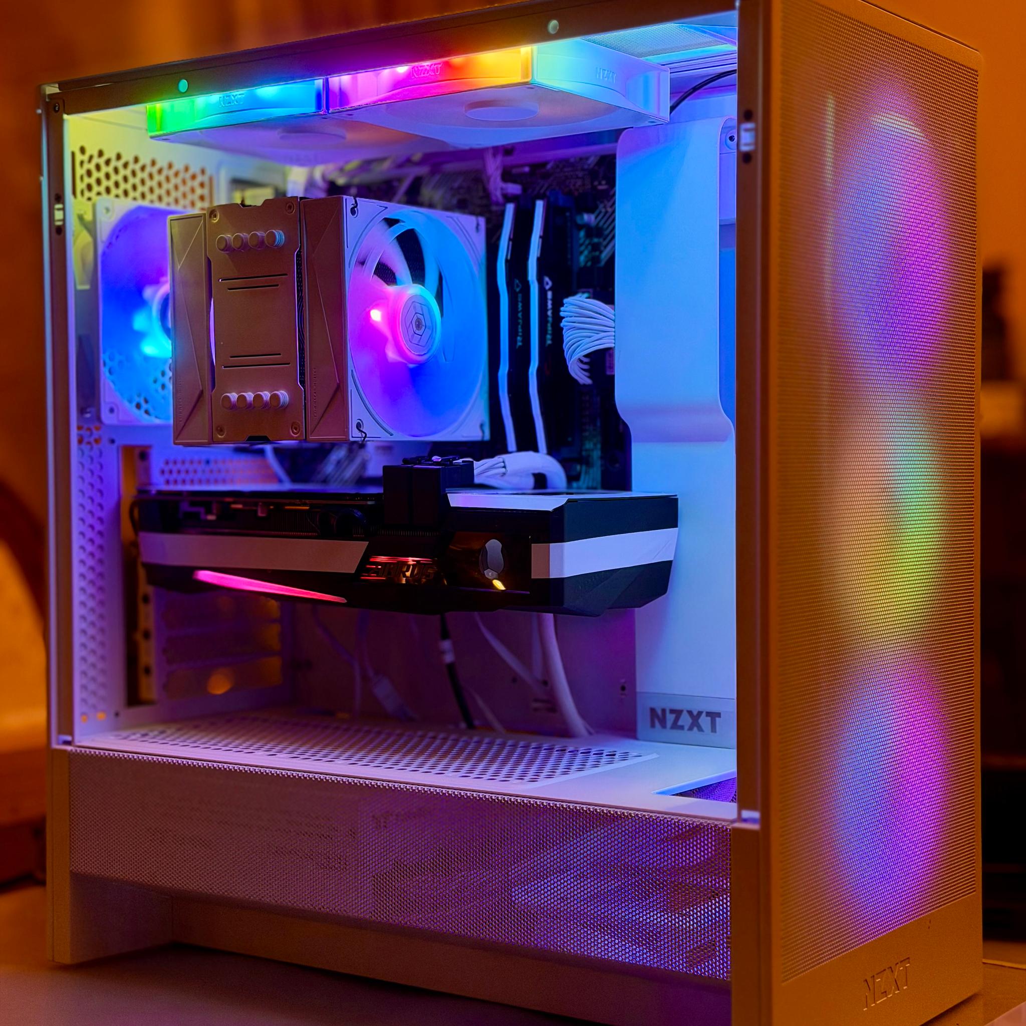 Gaming PC: Ryzen 5, RTX 3070, 1TB, 32GB, B550M, WiFi 6, NZXT H5 Flow RGB, White Build
