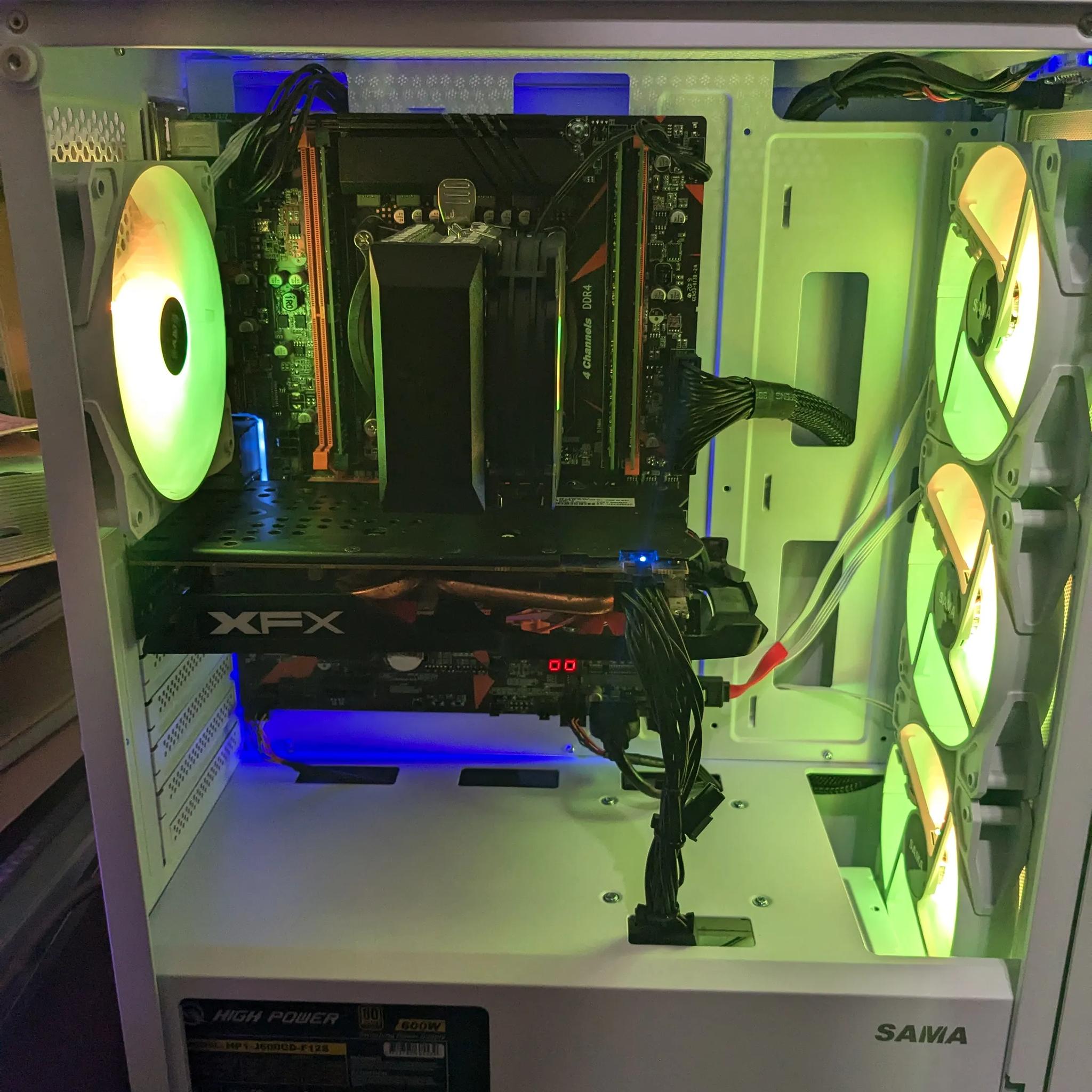 FREE SHIP|| 6 Core Intel Xeon, 16GB RAM, RX 470 4GB, 512GB SSD, Win10, RGB, Wifi