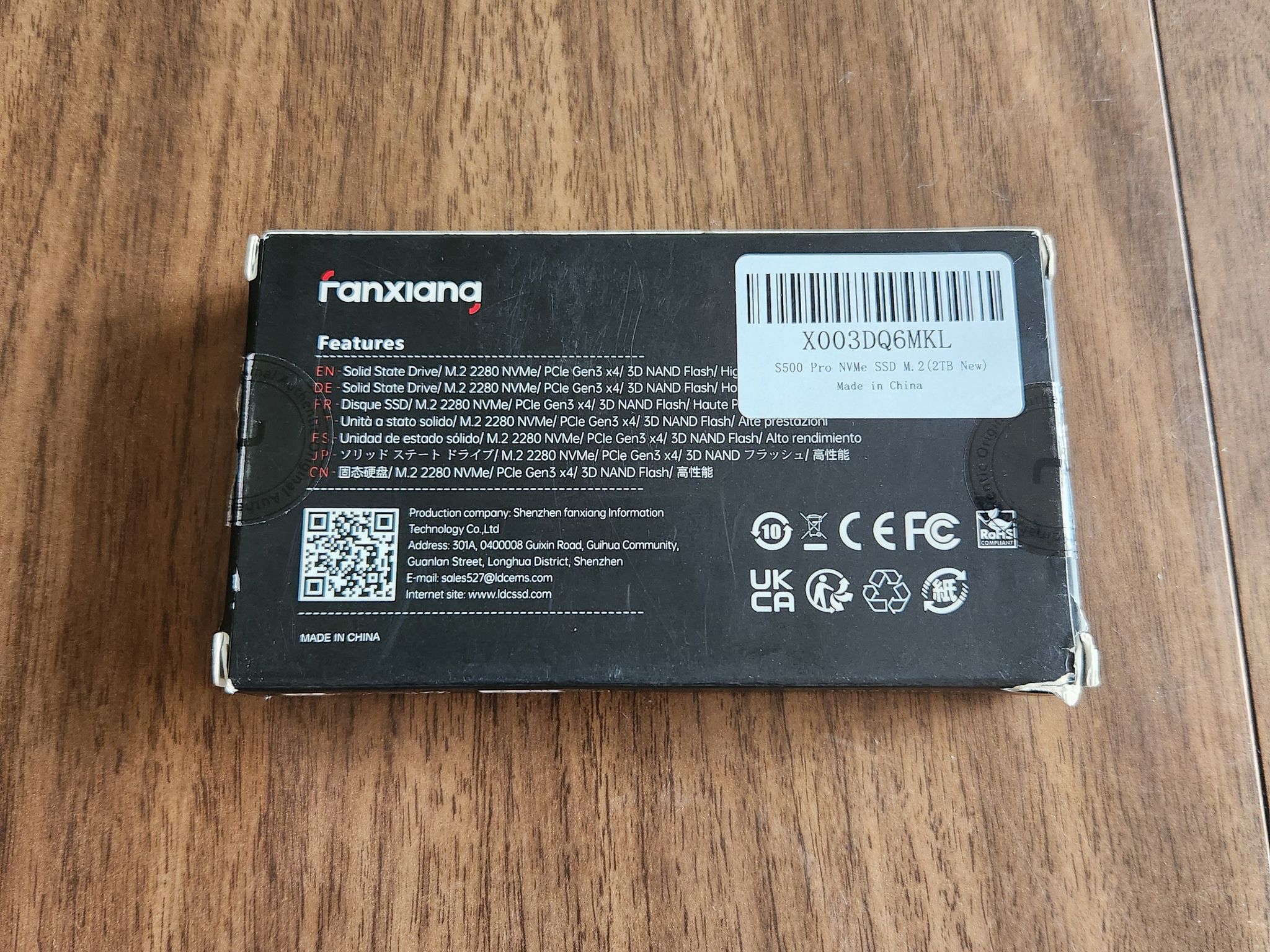 2TB Fanxiang M.2 NVME SSD S500 Pro PCIe Gen3 x4
