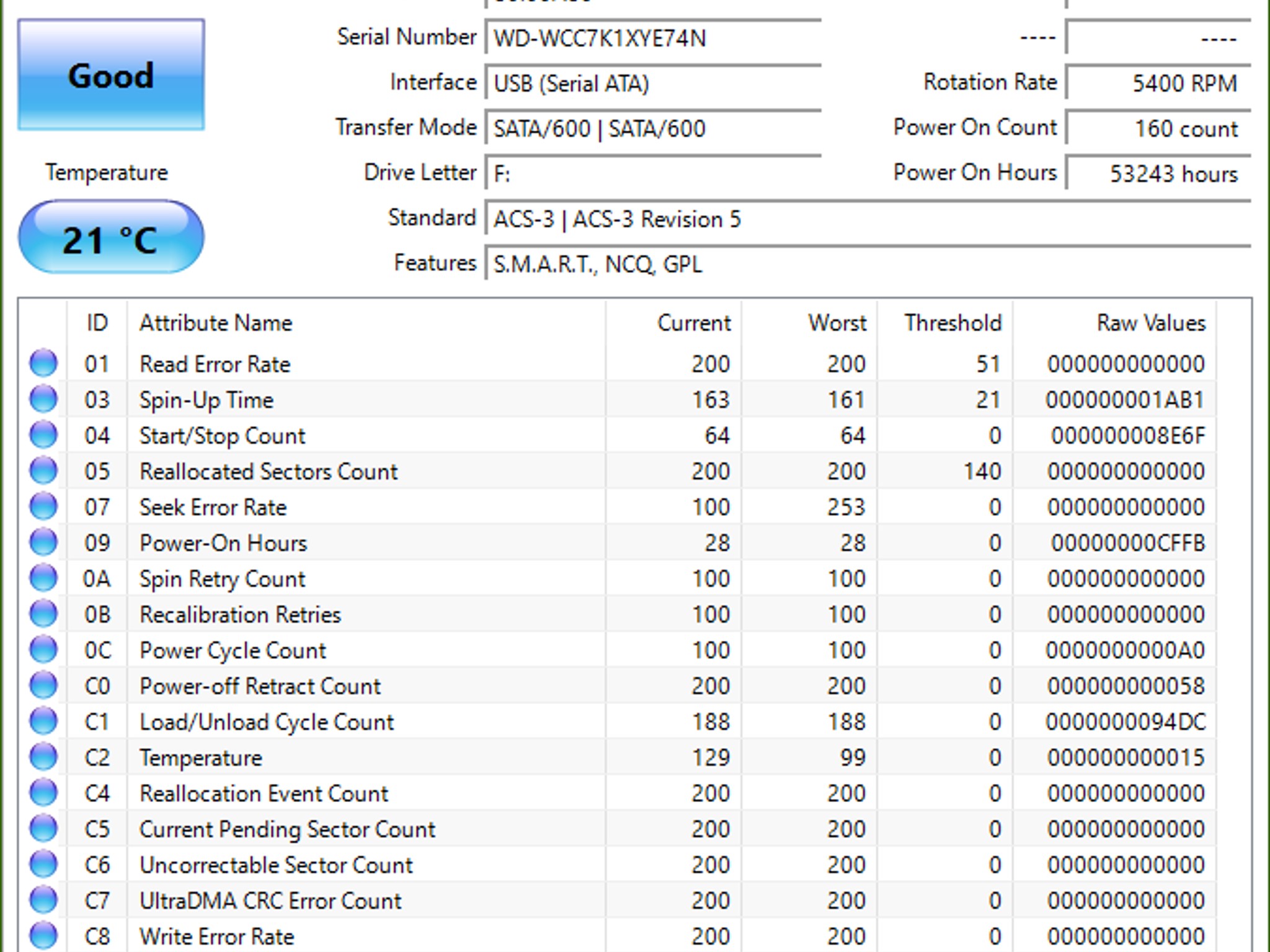 USED - WD Blue 4TB Desktop Hard Disk Drive - 5400 RPM SATA 6Gb/s 64MB Cache 3.5 Inch - WD40EZRZ