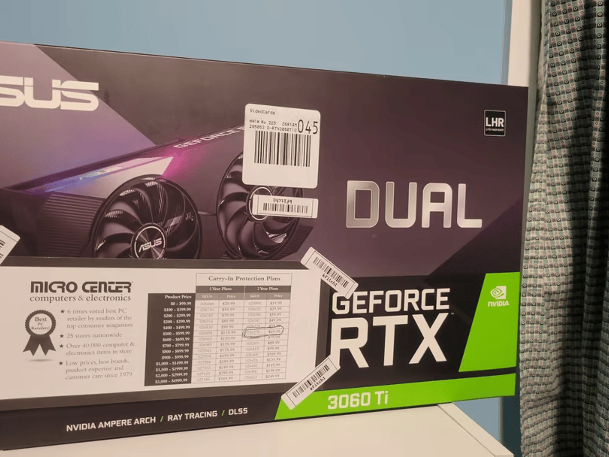 BNIB Asus RTX 3060 Ti LHR 8GB GDDR6 Dual OC GPU