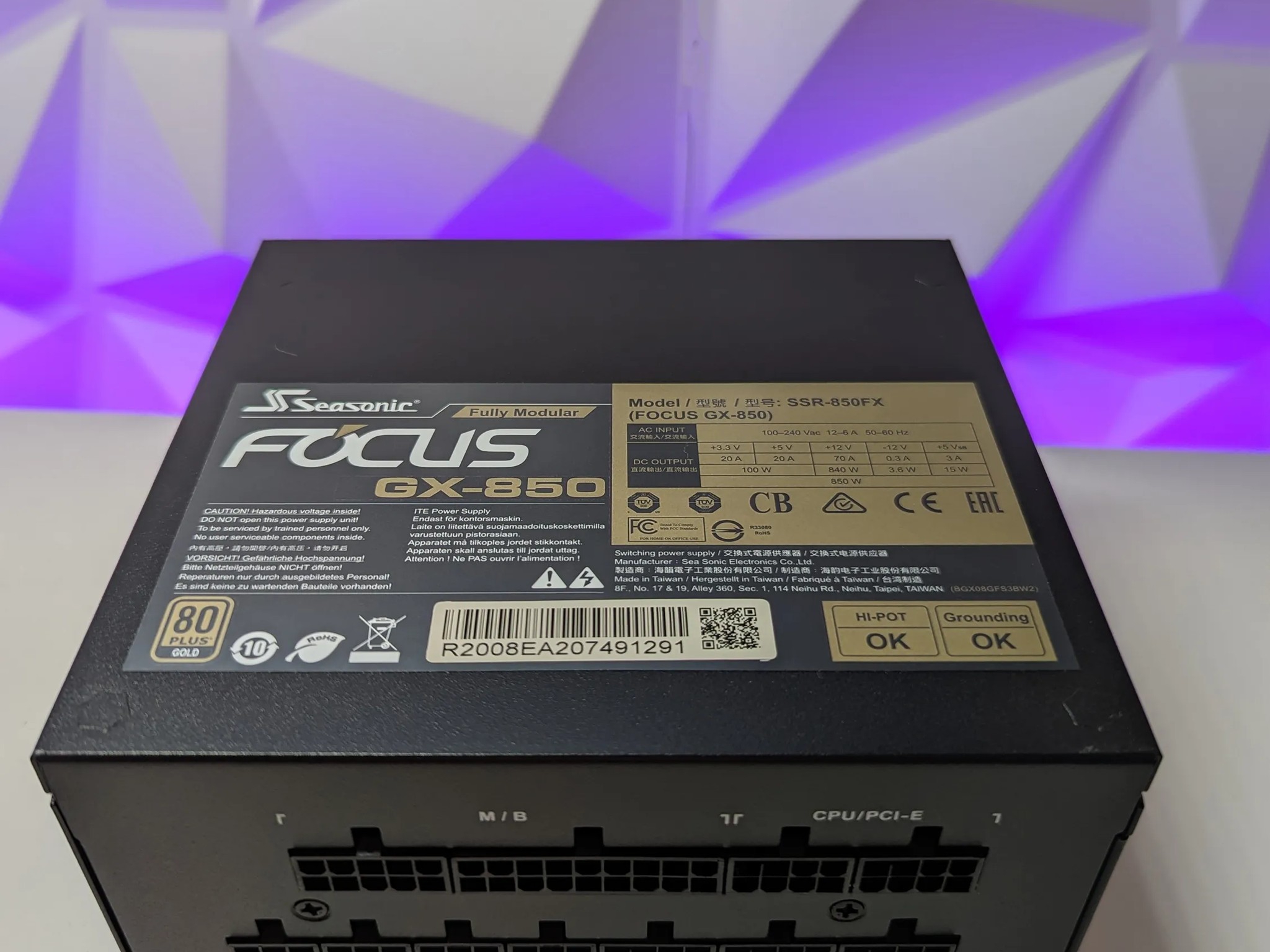 SeaSonic FOCUS 850 W 80+ Gold Certified Fully Modular ATX Power Supply 