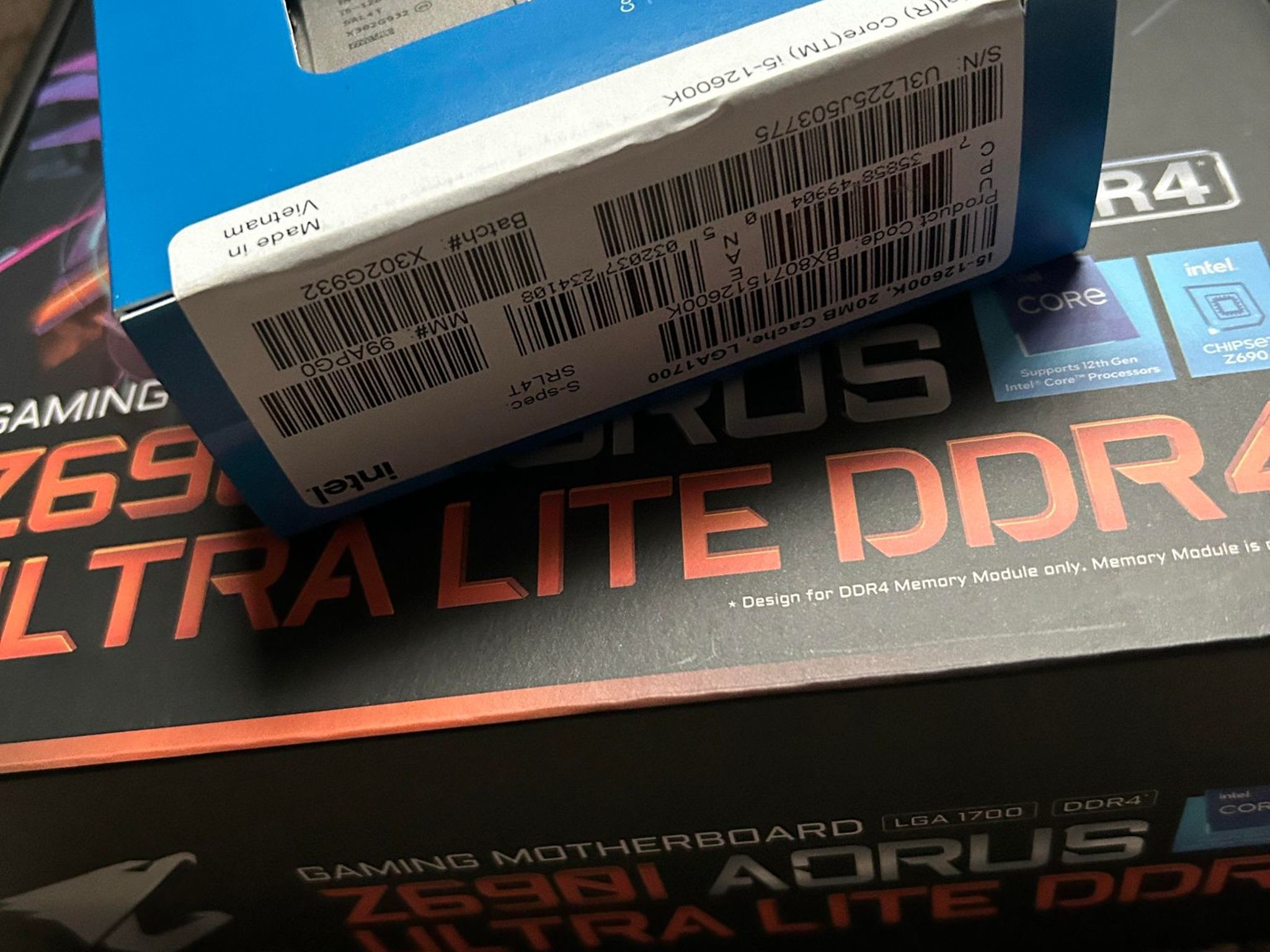 I5-12600K + Z690I Aorus Ultra Lite DDR4