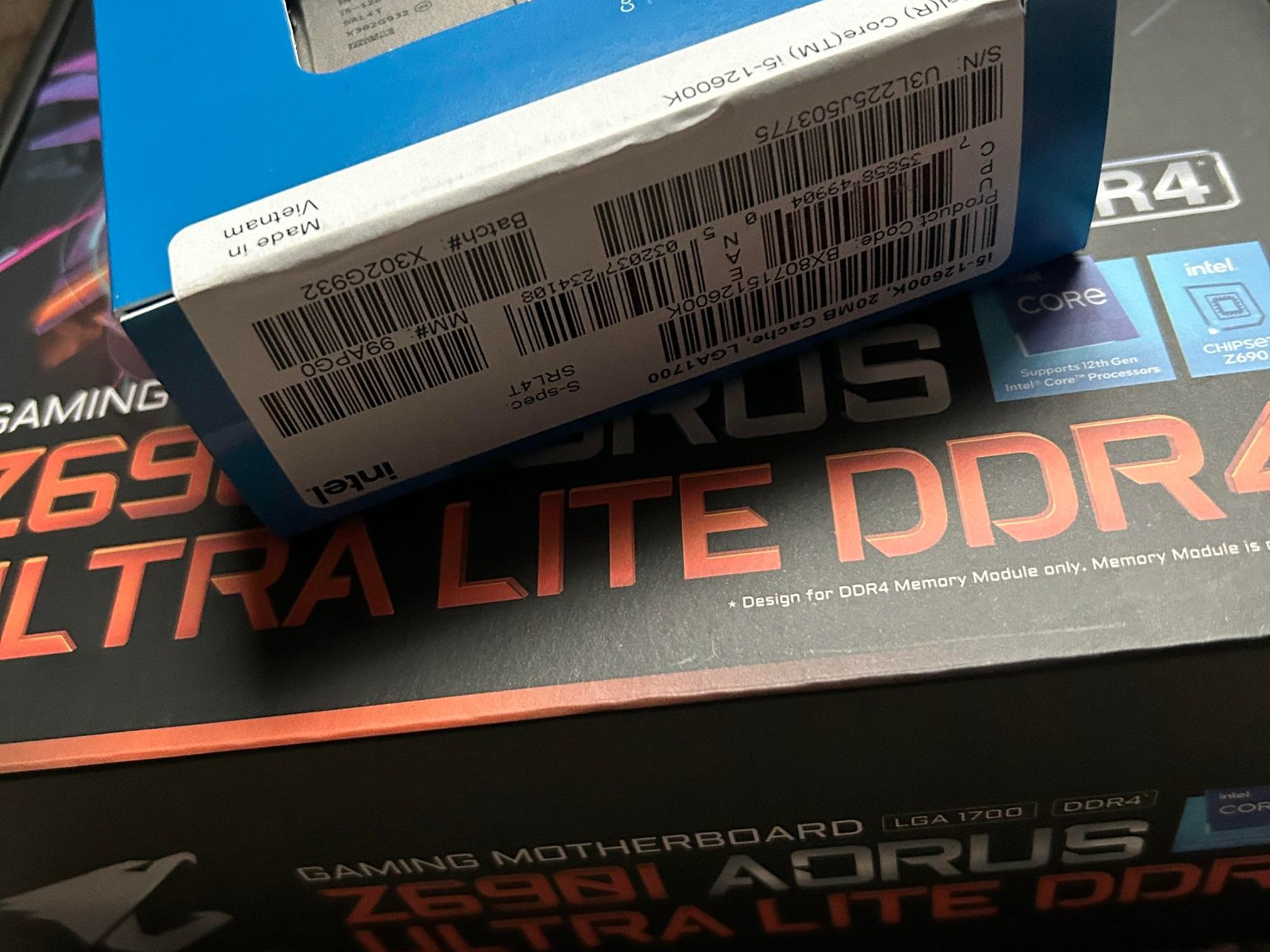 I5-12600K + Z690I Aorus Ultra Lite DDR4