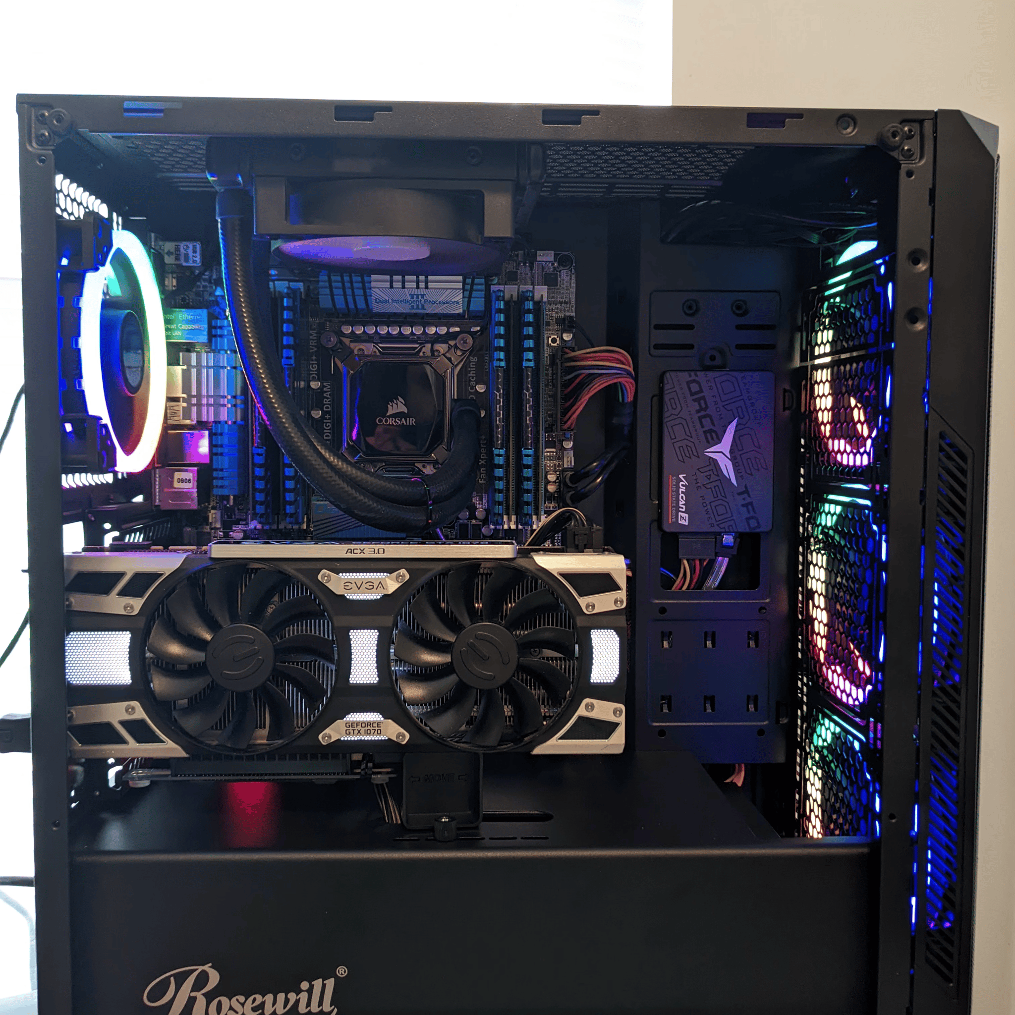 RGB High Performance PC - 32gb ram, i7 Extreme - AIO Water Cooled, w/ GTX 1070, SSD+SSHD, WiFi