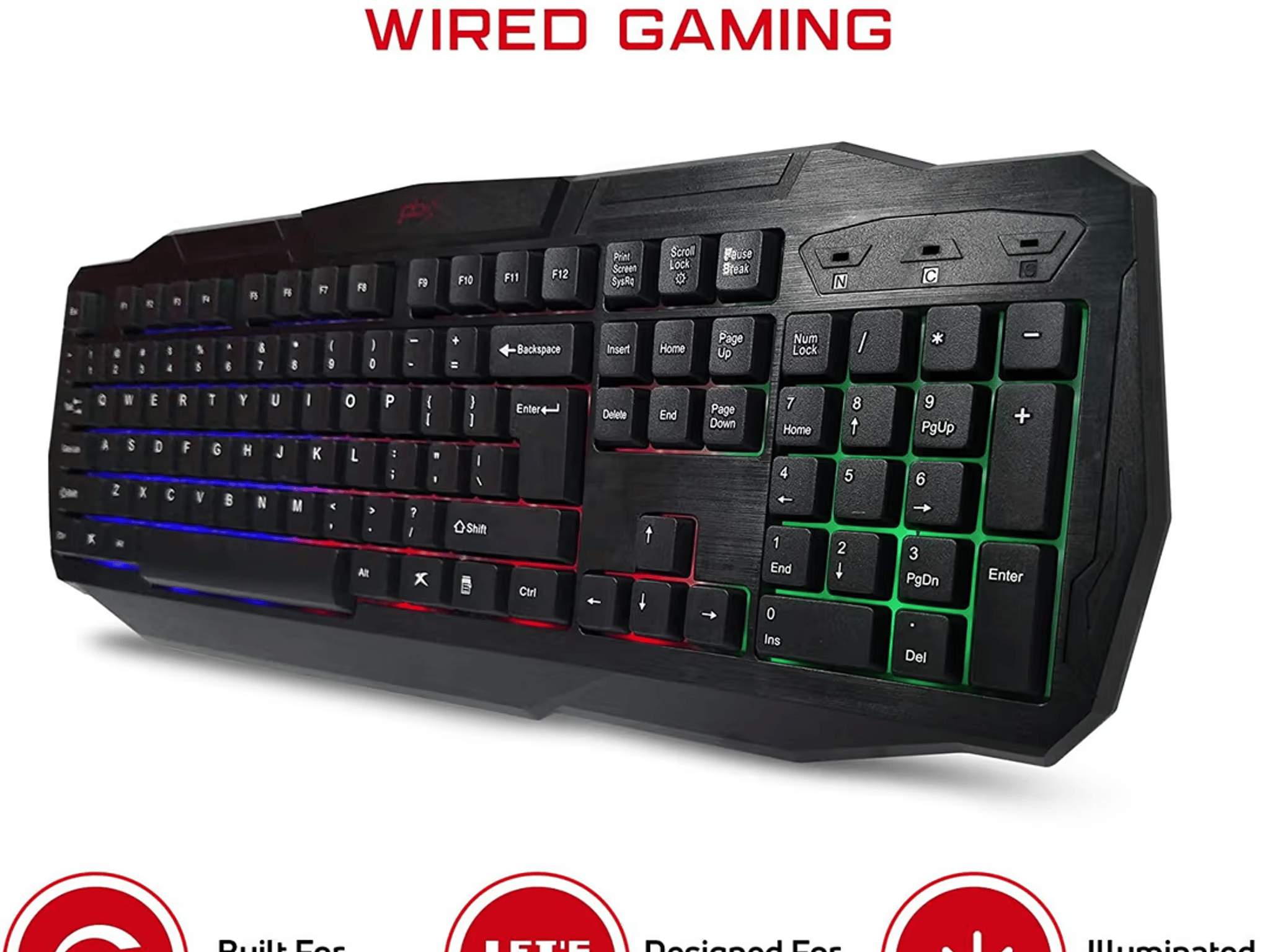 Pro Gaming Accessory Bundle - PBX RGB Backlit, Full-Size USB Keyboard, USB Mouse, Mouse Pad