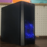 budget gaming pc. black with blue led.