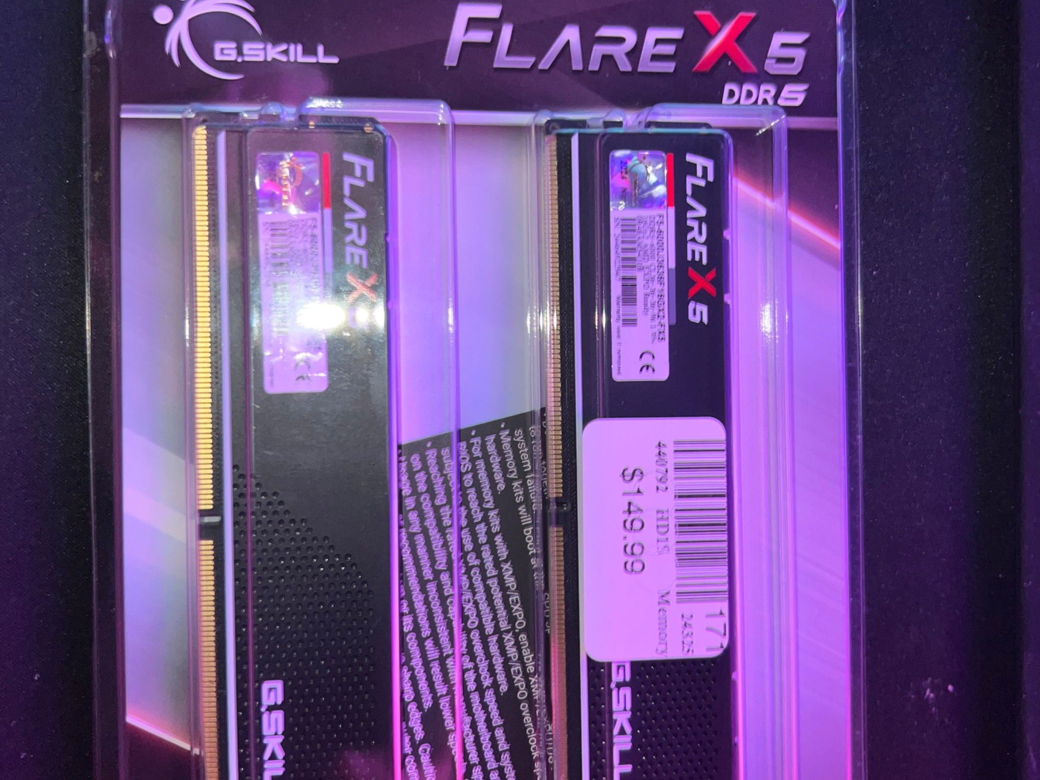 G.Skill Flare X5 Series 32GB (2 x 16GB) DDR5-6000