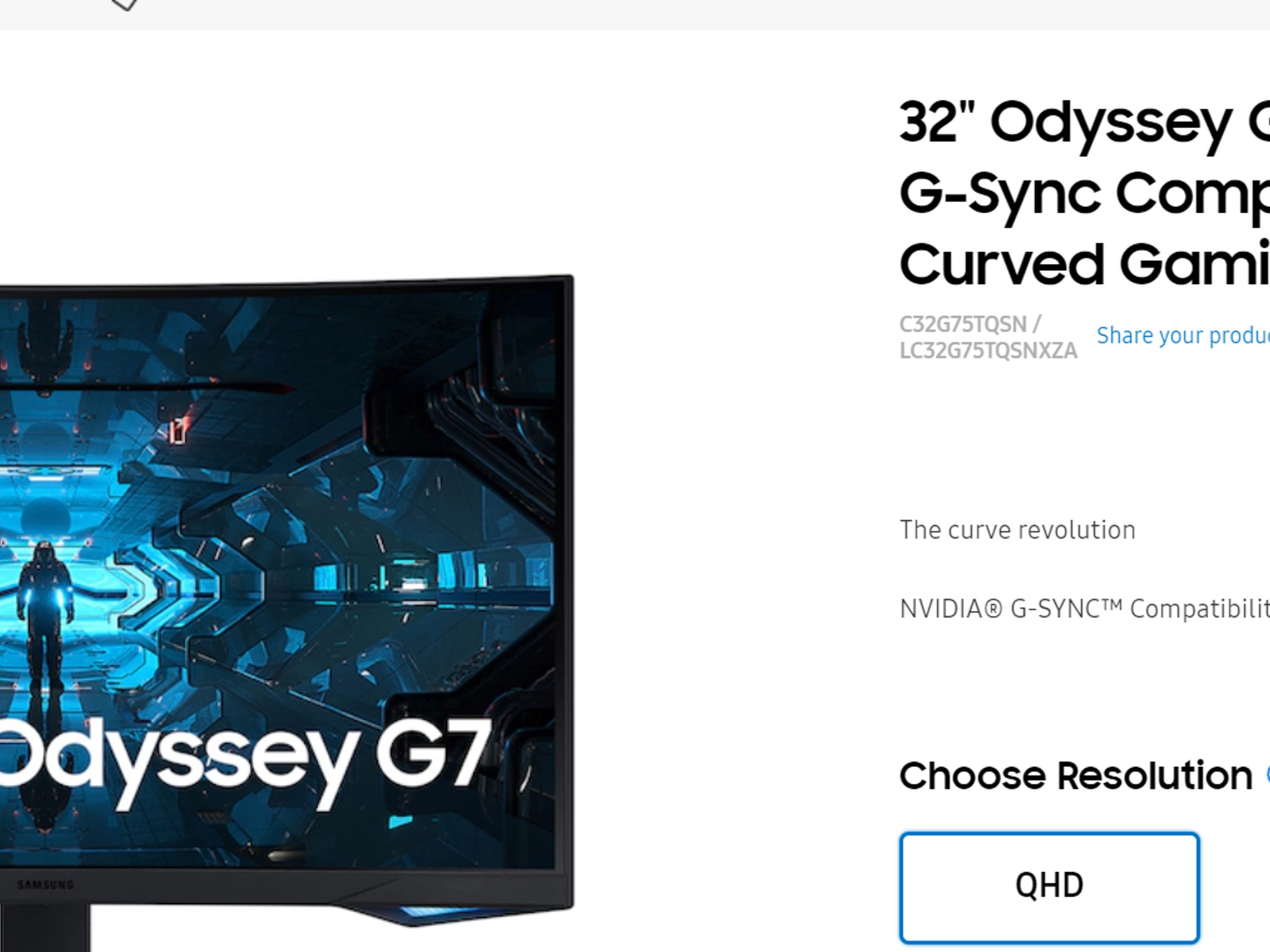 Samsung G7 Odyssey 2K 240HZ Gaming Monitor