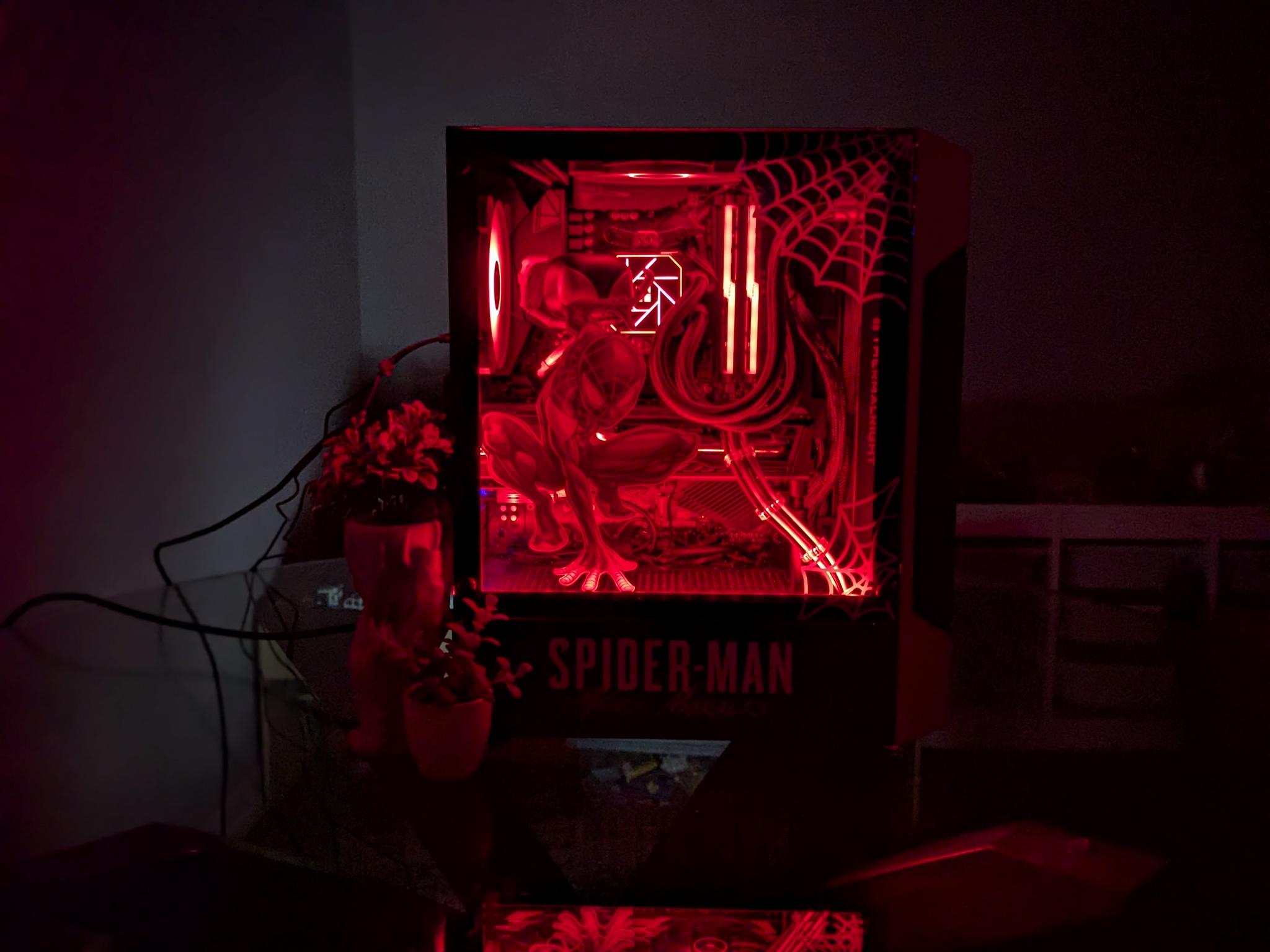 The Spiderman Gaming PC | Liquid Cooled Ryzen 5 CPU + RX 5600XT GPU | 1TB SSD | 16GB RAM