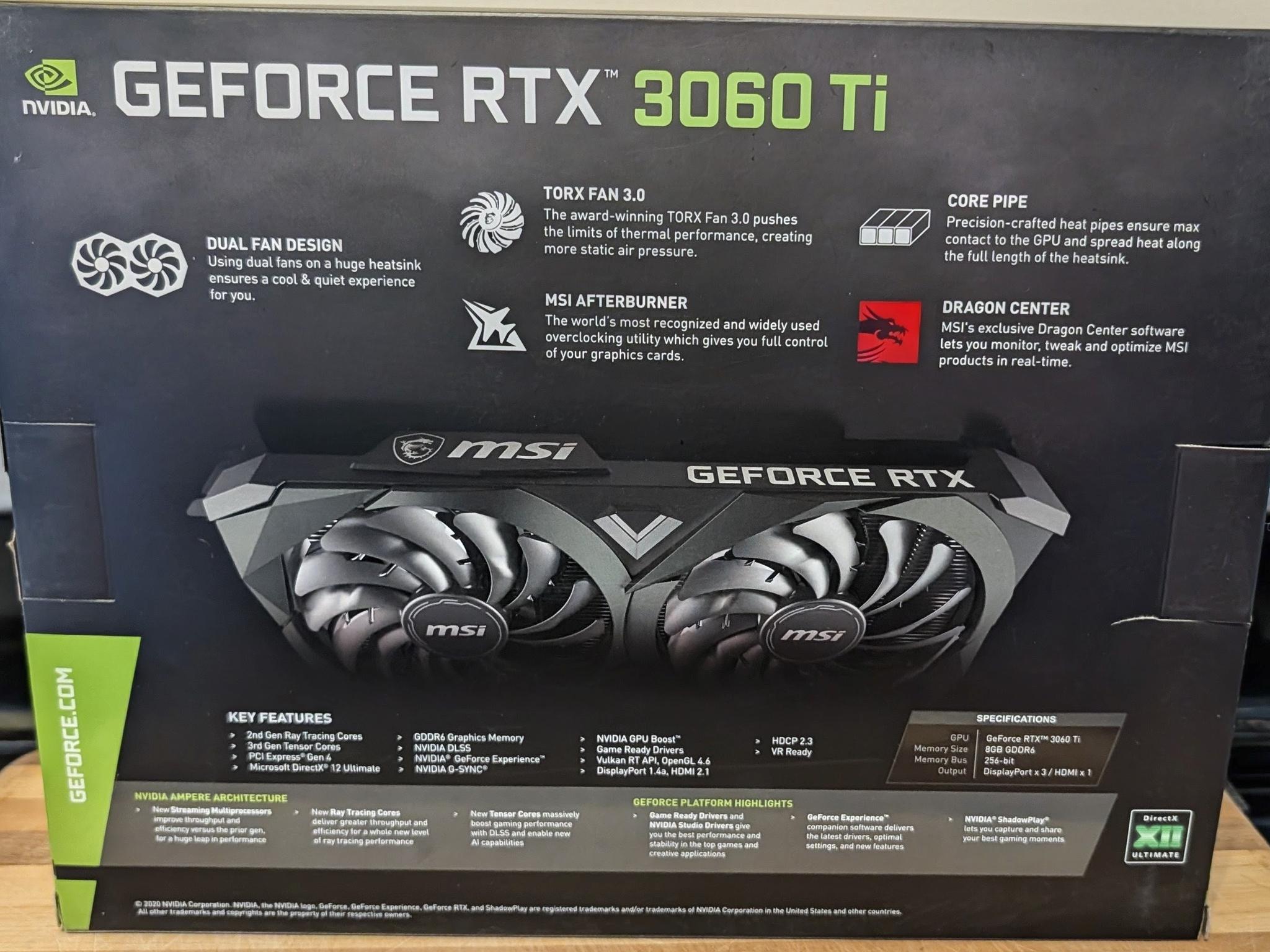 RTX 3060TI MSI VENTUS 2X OC Nvidia Geforce