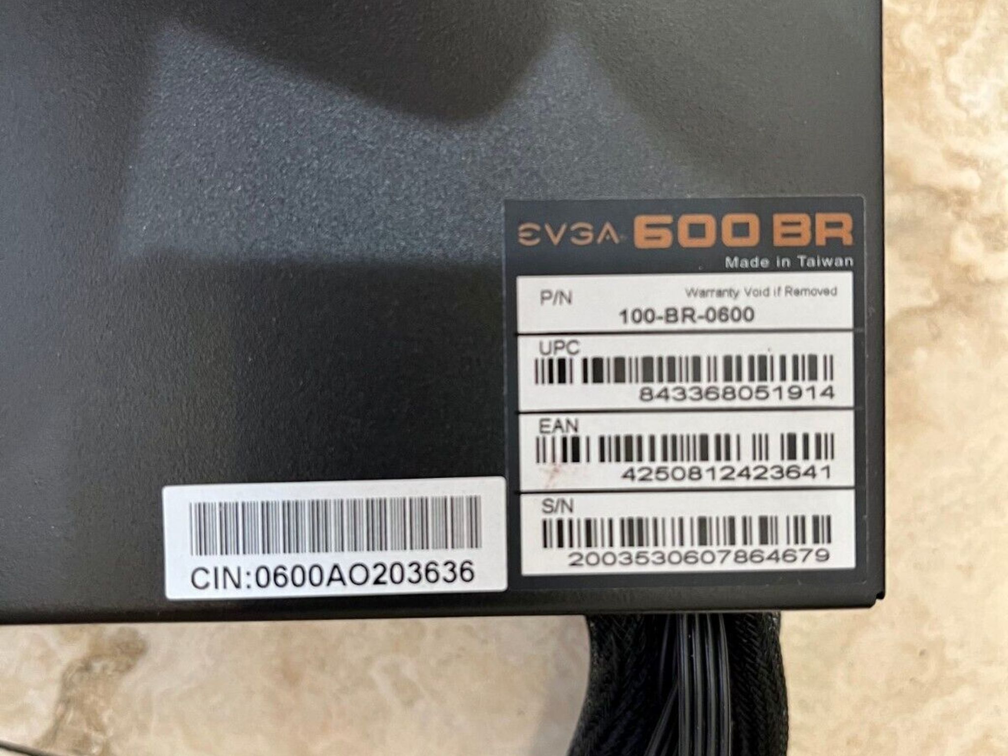 EVGA 600 BR, 80+ BRONZE 600W Power Supply
