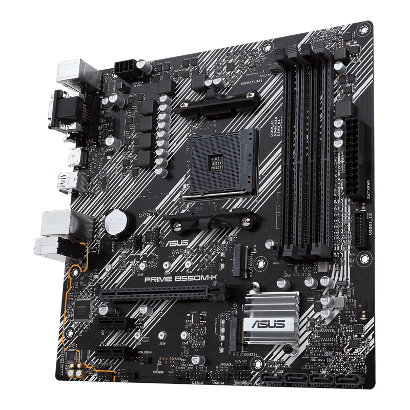 ASUS PRIME B550M-K AMD B550 AM4 DDR4 MicroATX Desktop Motherboard