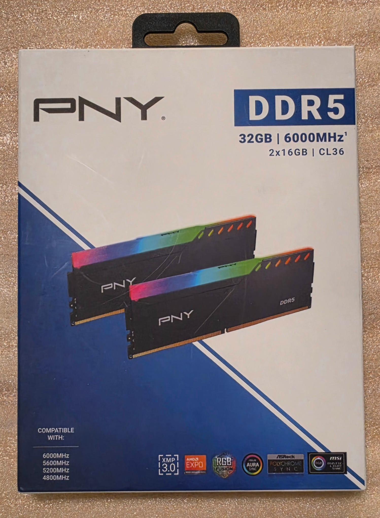 New PNY 32GB DDR5 CL36 Ram