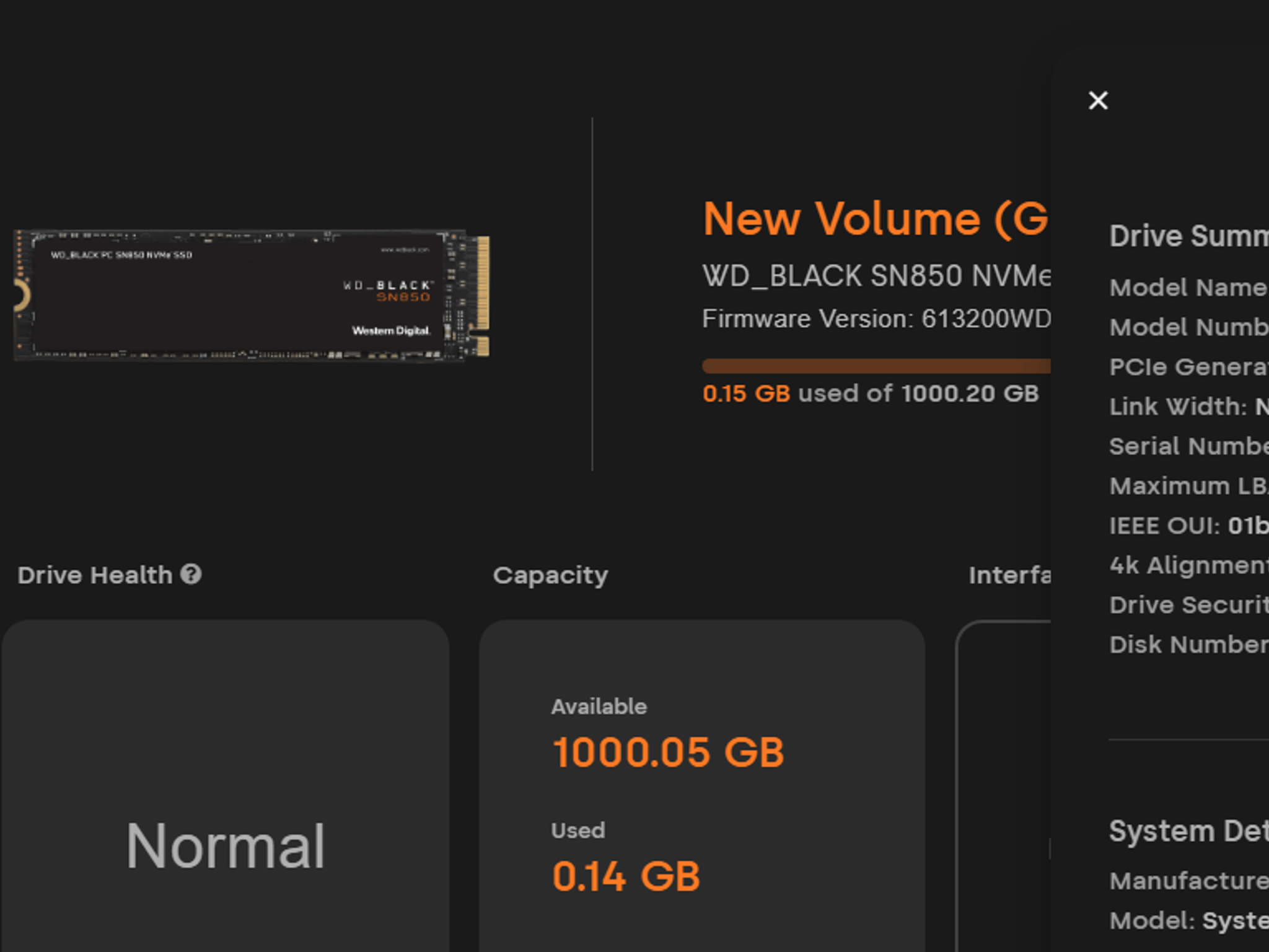 WD_Black SN850 1TB Gen 4 NVMe - used, excellent condition