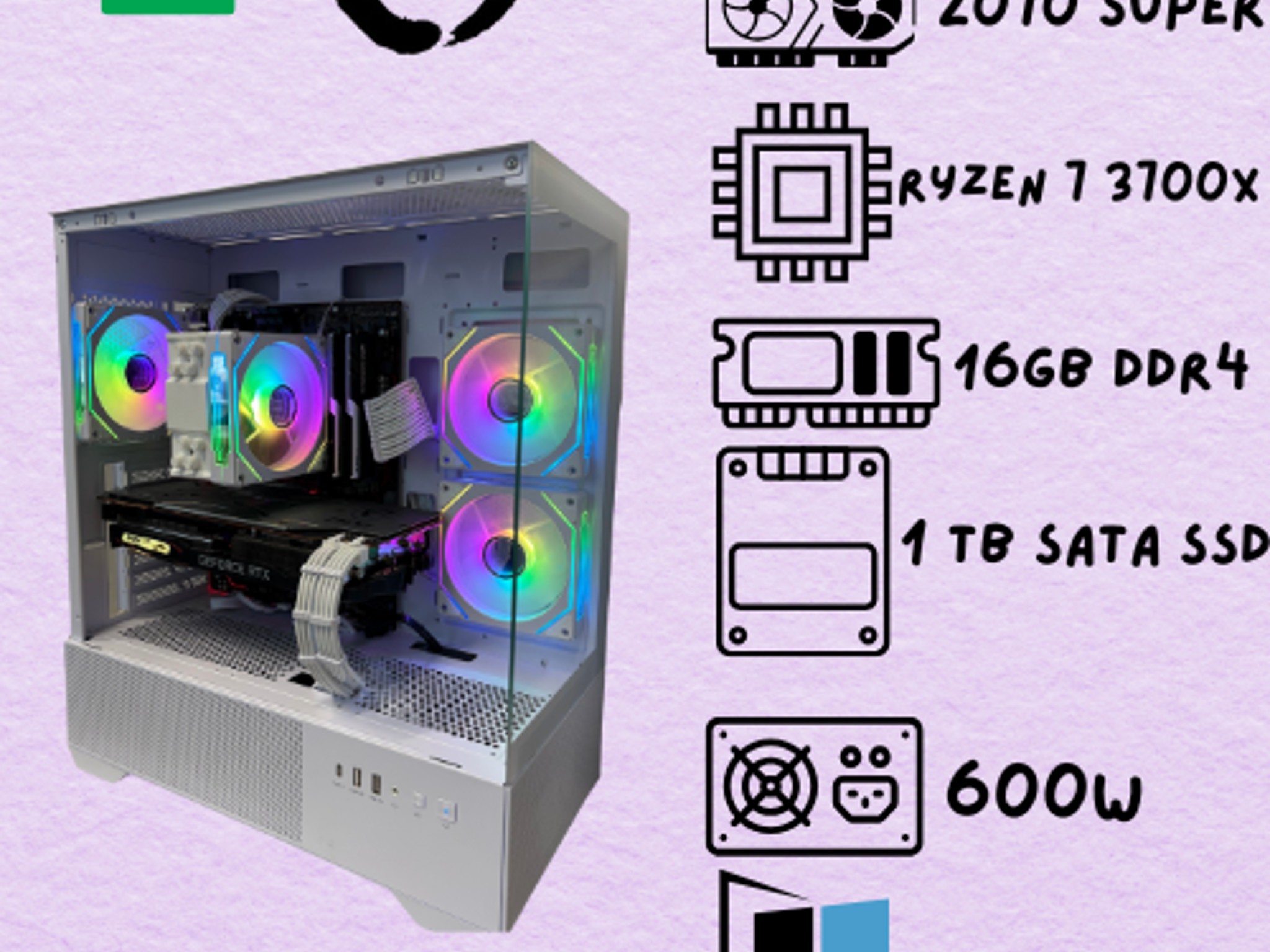⚡ RTX Gaming PC | Ryzen 7 | RTX 2070 Super | 16GB RAM | 1TB SSD ⚡