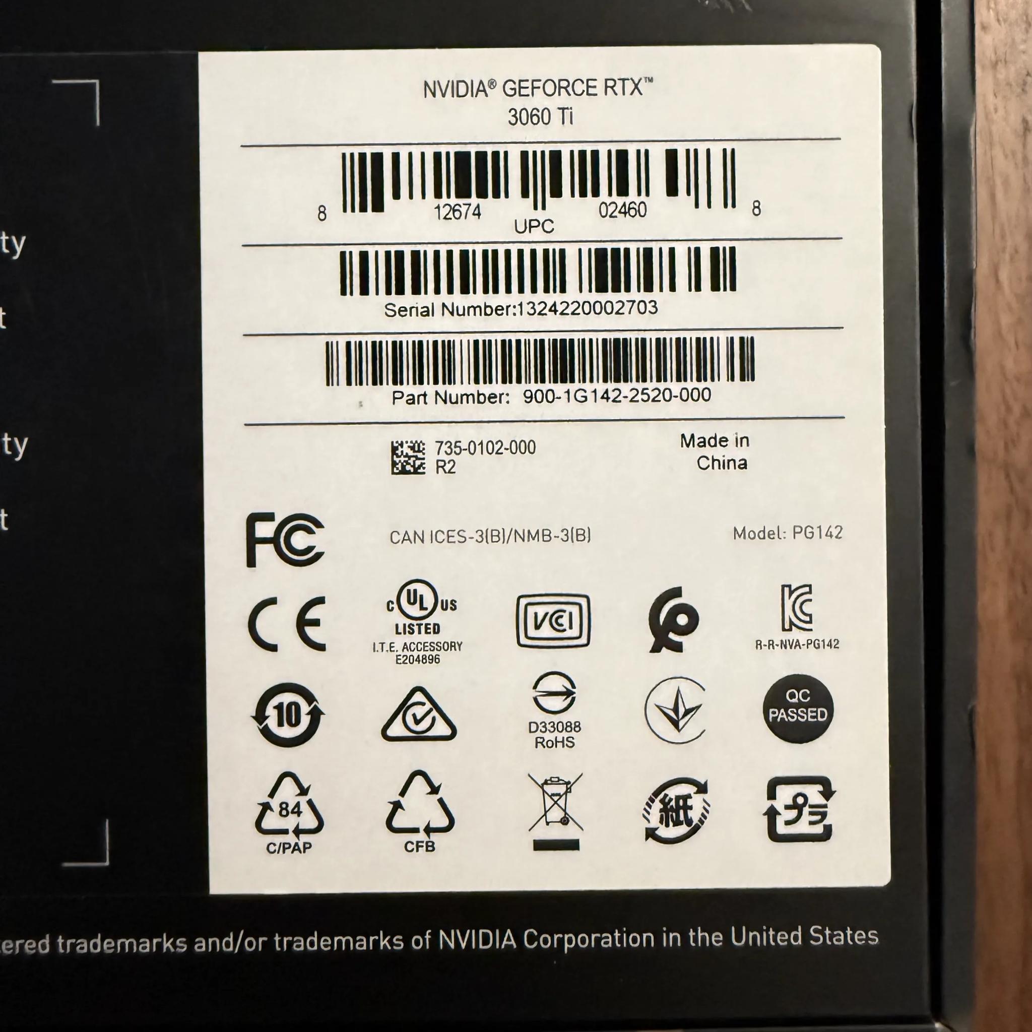 NVIDIA GeForce RTX 3060 Ti Founders Edition 8GB GDDR6 Graphics Card