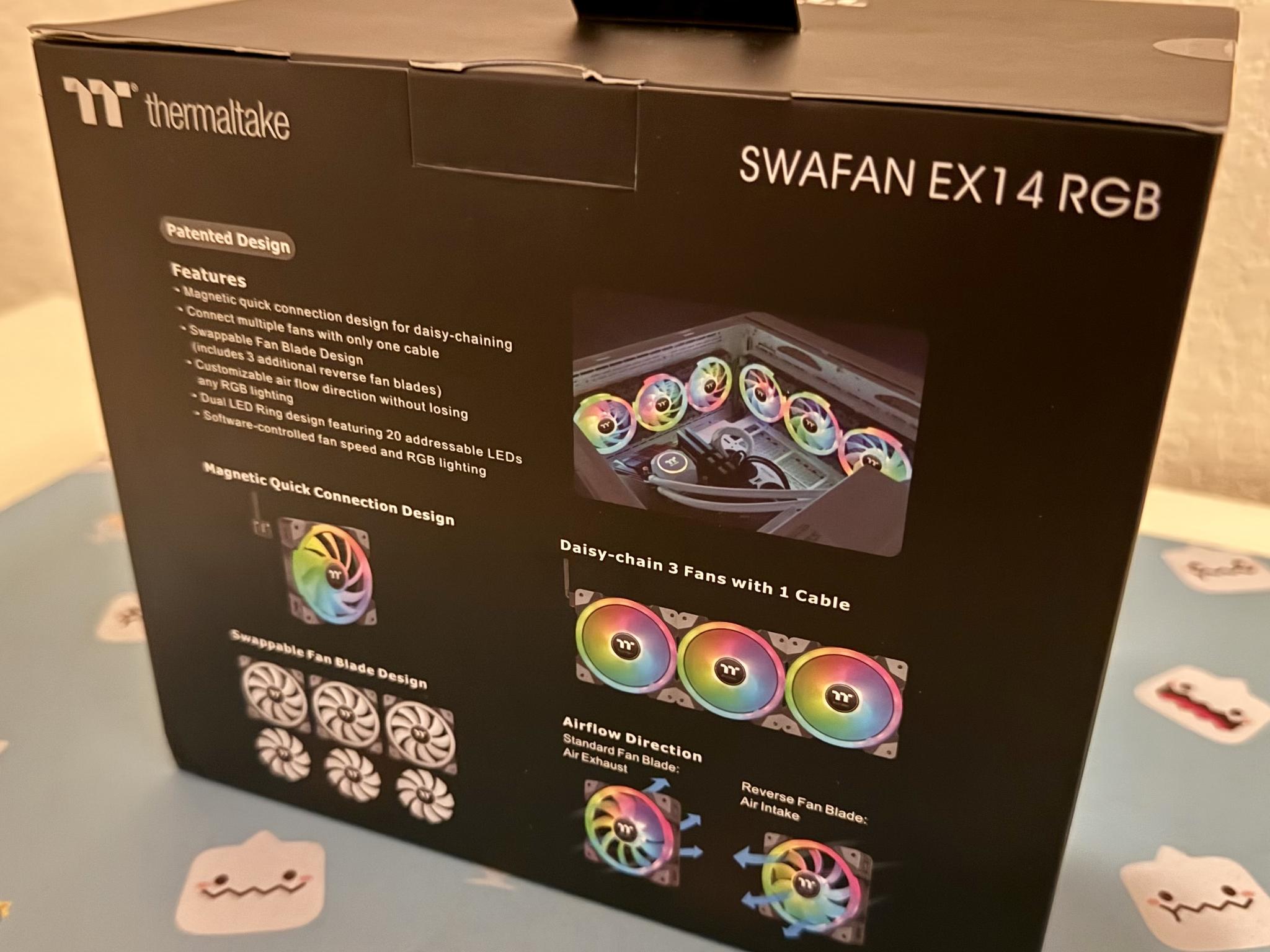 BNIB SWAFAN EX 14 RGB PC Cooling Thermaltake Fan, 3 Fans