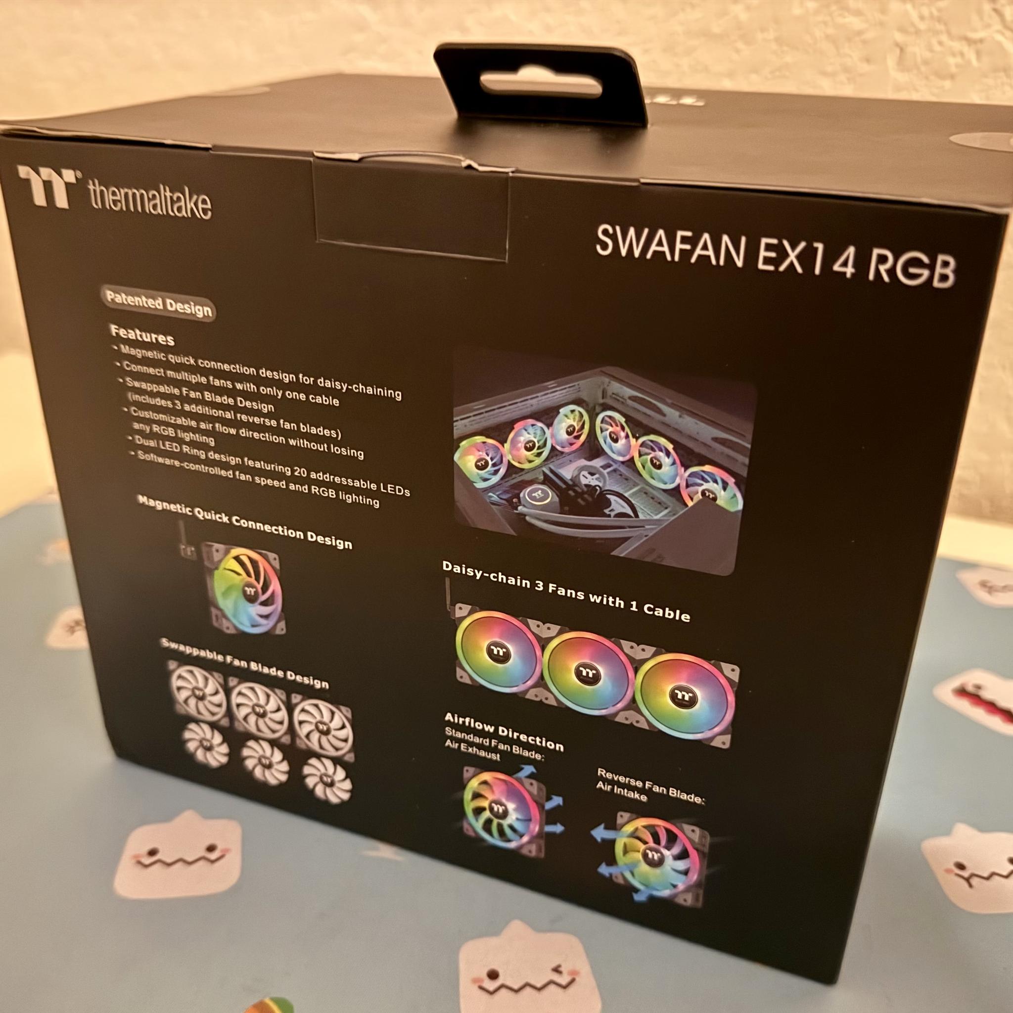 BNIB SWAFAN EX 14 RGB PC Cooling Thermaltake Fan, 3 Fans