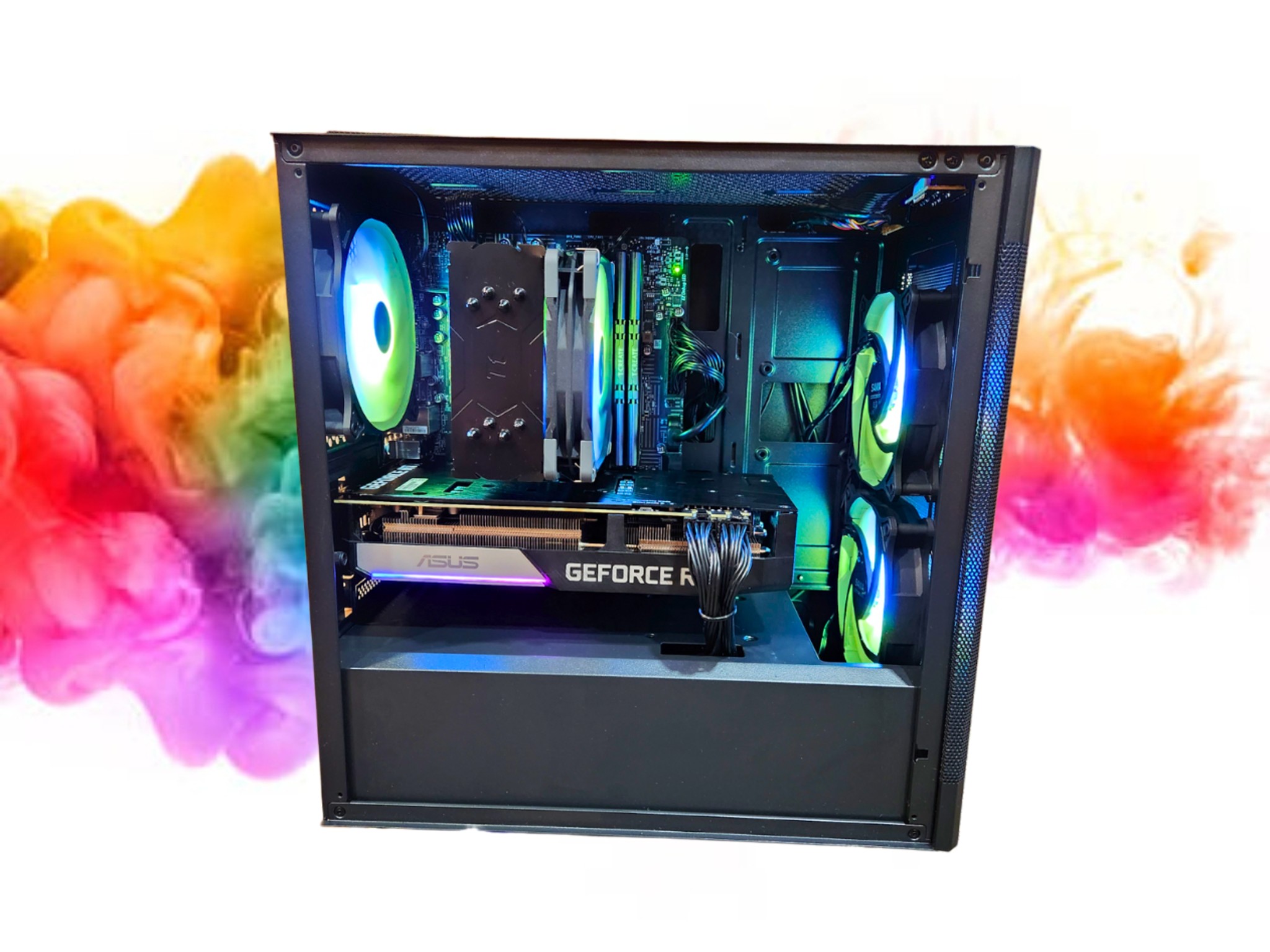 SALE: RTX 3070 + Intel i5 11400 + 16GBs DDR4 RAM + 1TB SSD + 4 RGB Fans ( Black RGB Gaming PC )