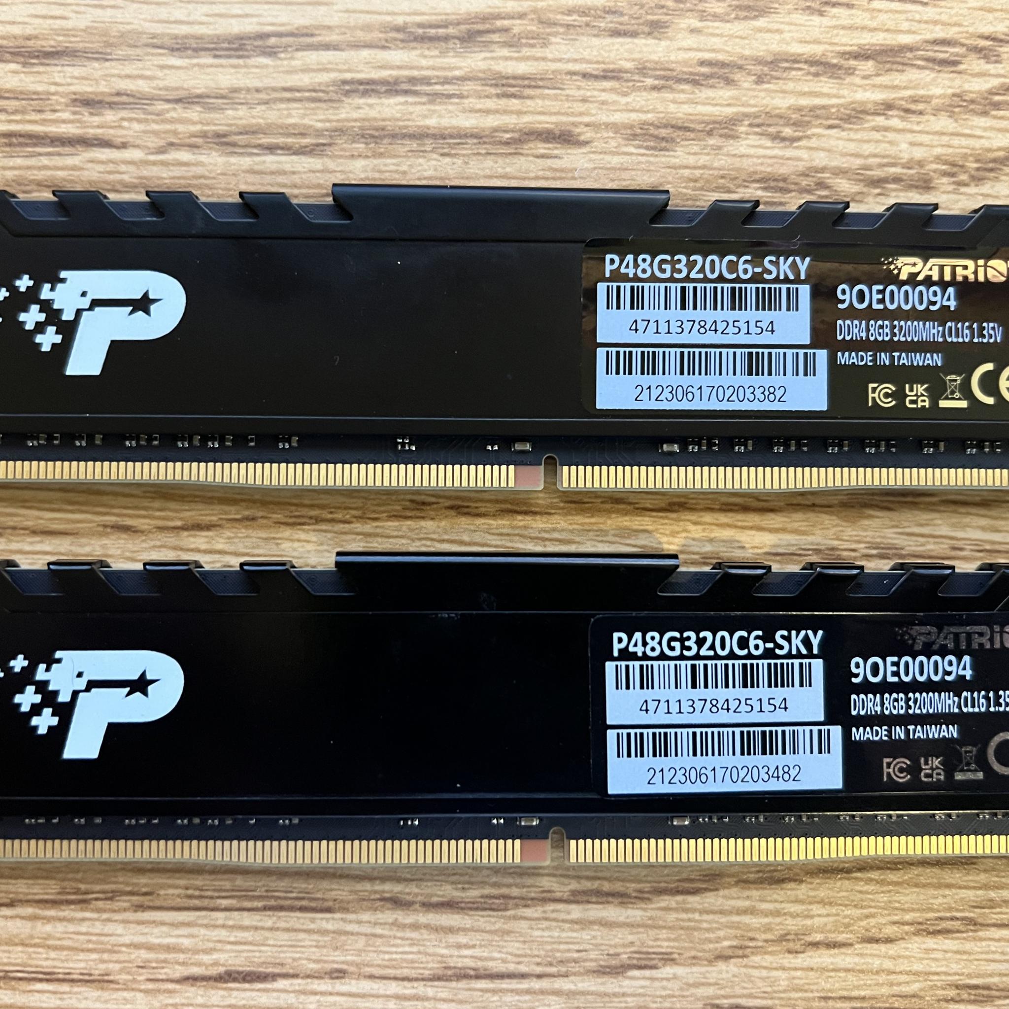 16GB (2x8GB) DDR4-3200MHz CL16 Patriot RAM Memory