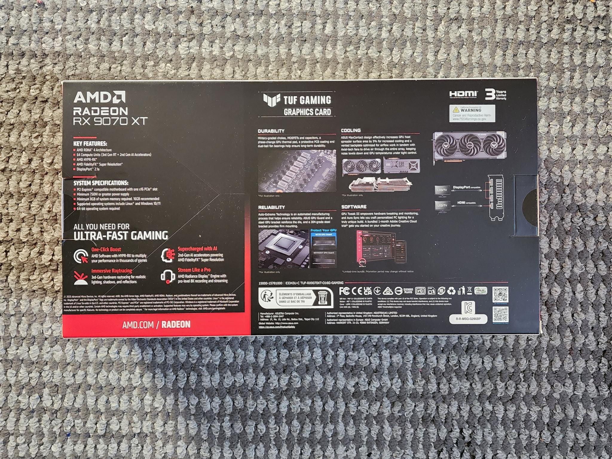 ASUS TUF Radeon RX 9070 XT OC