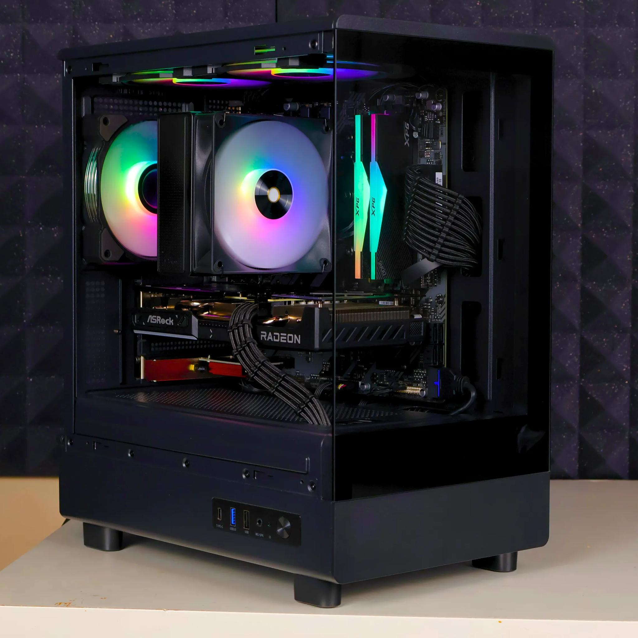 ⚫ Ryzen 5 7600X/RX 9060XT 16GB Gaming/Streaming PC ⚫