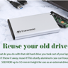 NEW TRANSCEND 2.5” SSD/HDD EXTERNAL ALUMINIUM ENCLOSURE, USB 3.0, One Touch Backup
