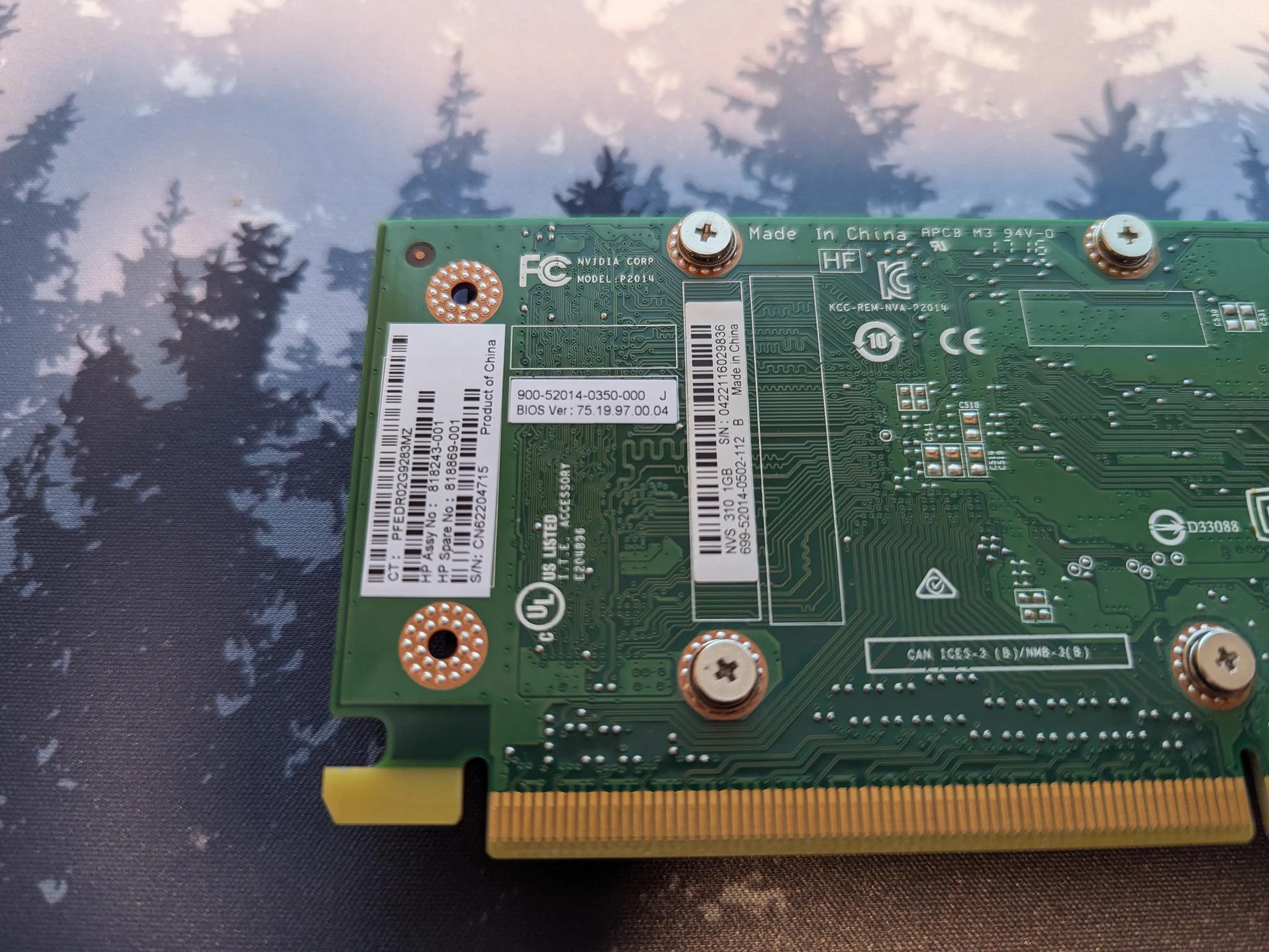 Nvidia NVS 315 1GB DDR3 - Low Profile GPU