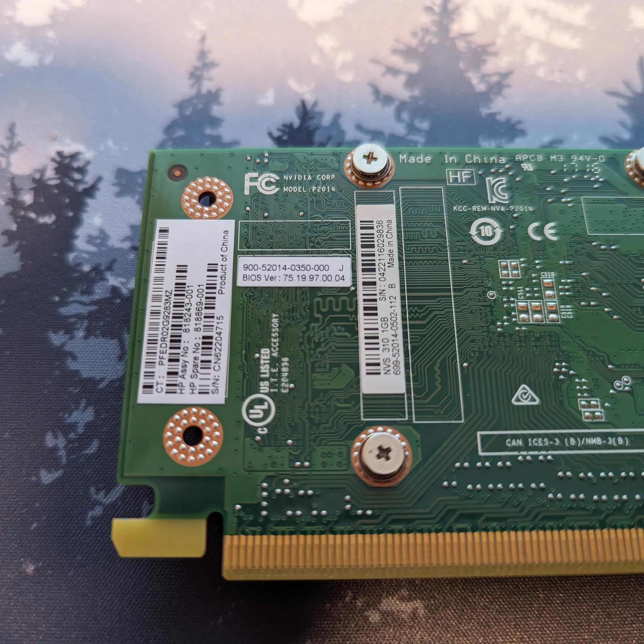 Nvidia NVS 315 1GB DDR3 - Low Profile GPU