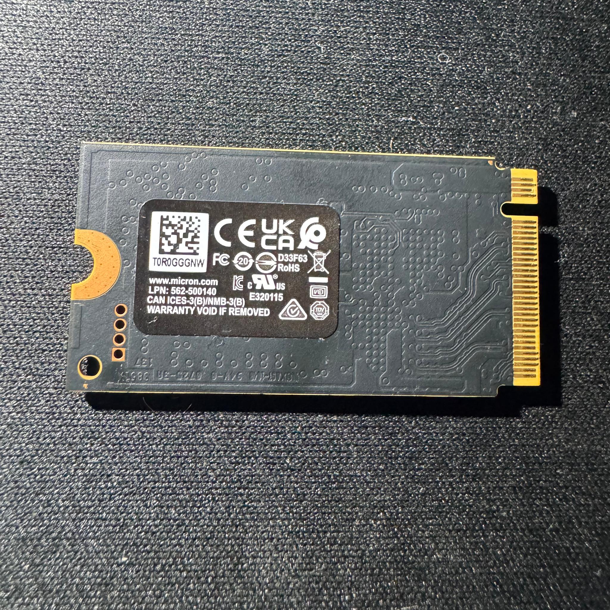 Micron 2600 1TB M.2 2230 NVMe PCIe Gen4 x4 SSD
