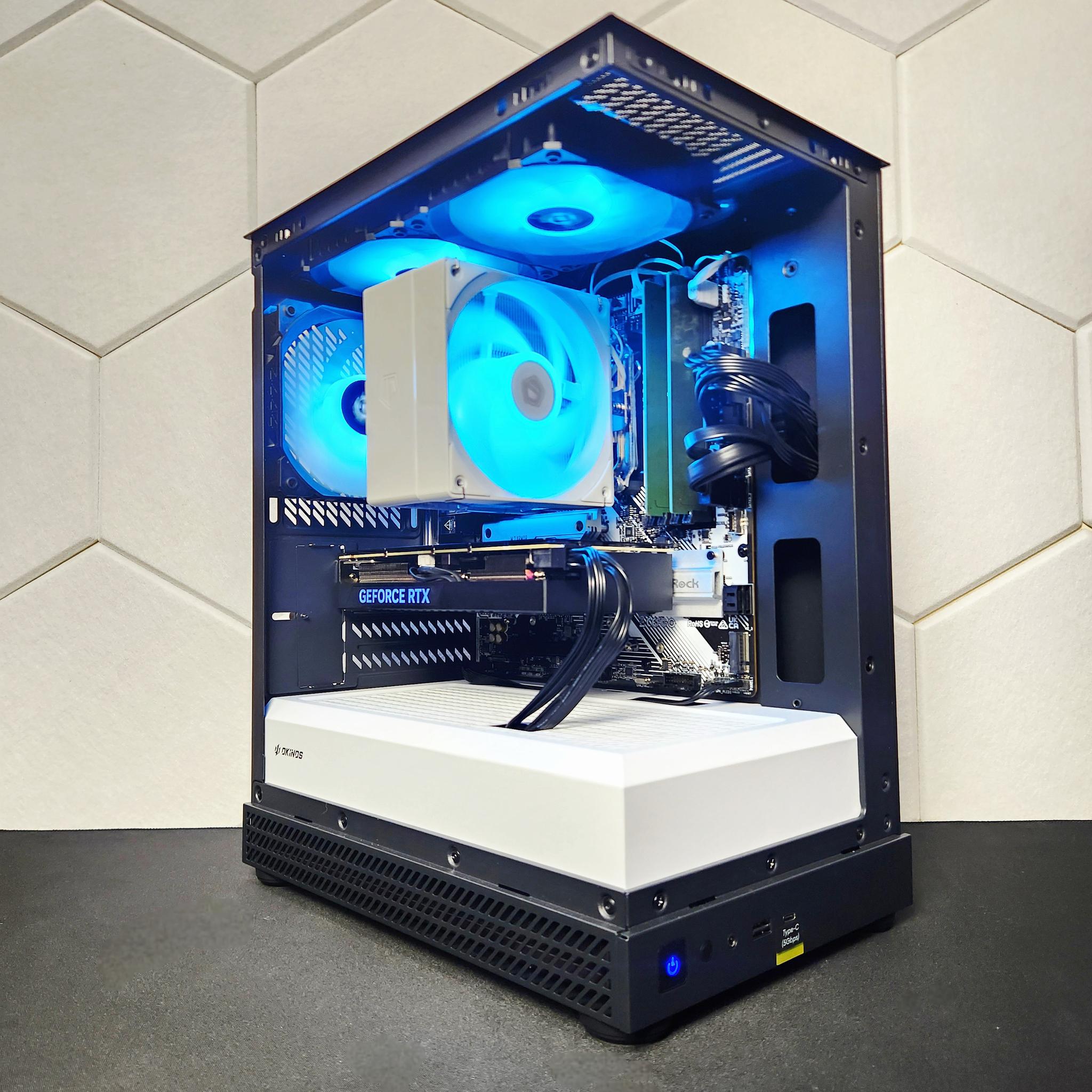 RTX 4060TI 8GB | Ryzen 7 8700F | 16GB DDR5 | 512GB SSD + 1TB HDD | Win 11 Home | WIFI+BT "Panda"
