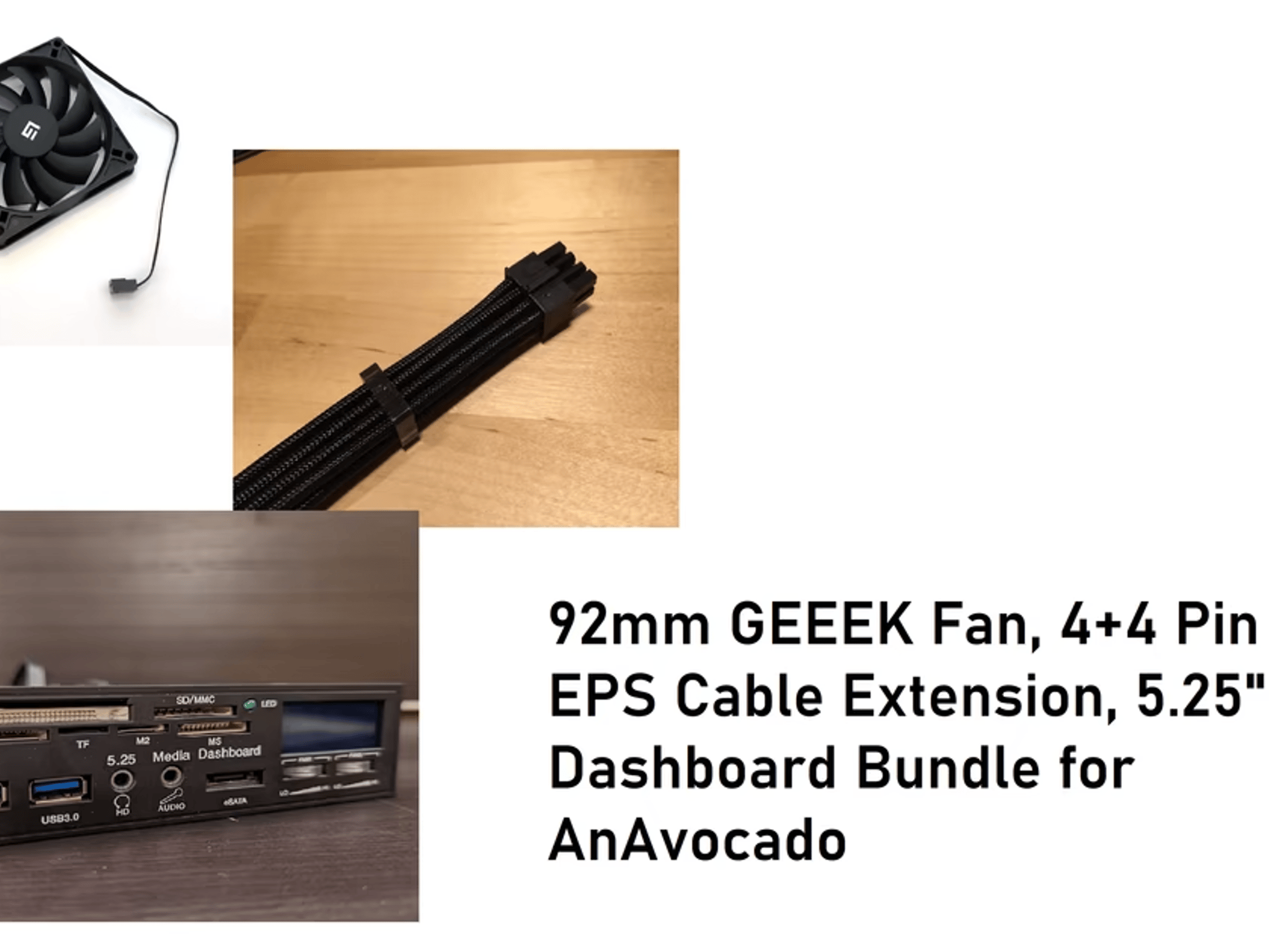 Fan, cable, dashboard bundle for AnAvocado