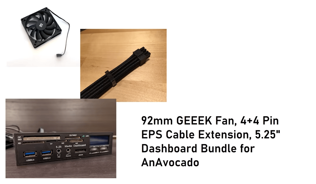 Fan, cable, dashboard bundle for AnAvocado