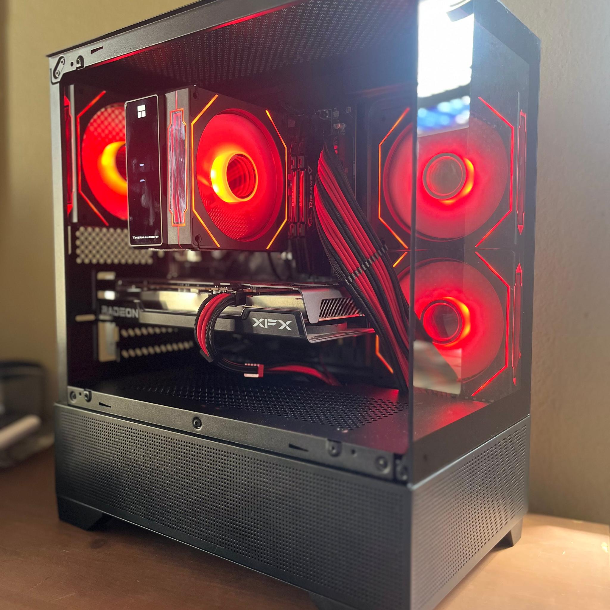 RX 6600 8GB | Ryzen 5 5600 | 16GB DDR4 | 1TB NVMe | 🔴⚫ Red & Black ⚫🔴 Great Value!