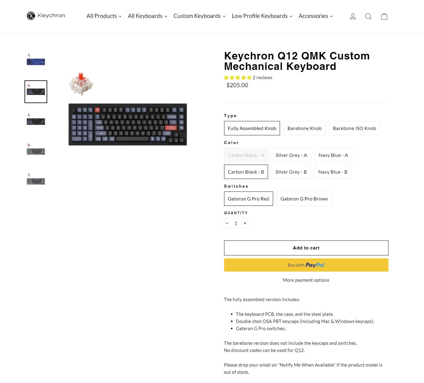 Keychron Q12 QMK Custom Mechanical Keyboard